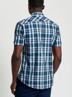 Ben Sherman Organic Cotton Regular Fit Irregular Check Shirt, Dark Green - view 2, Dark Green