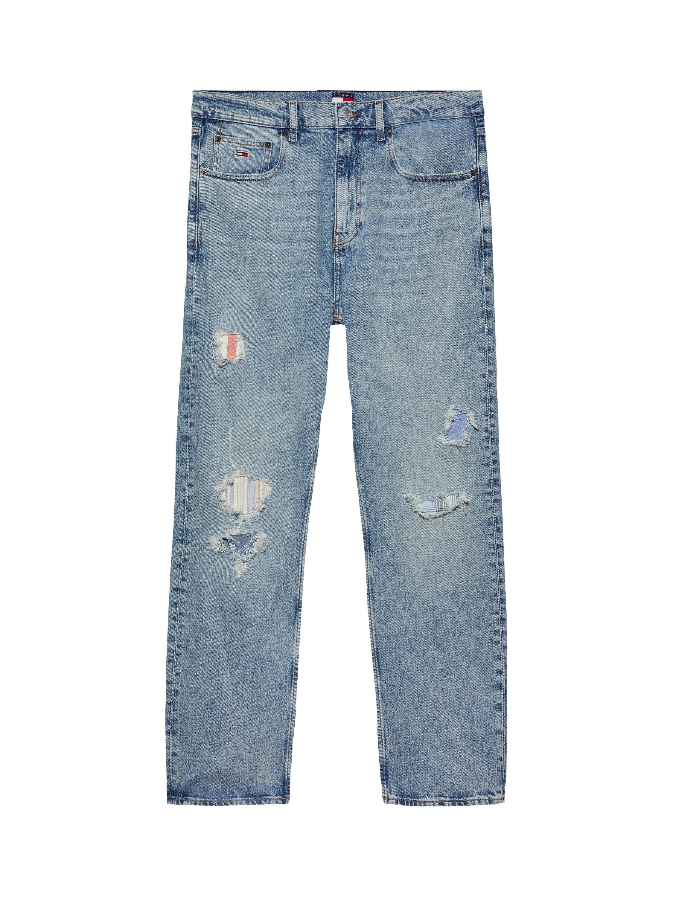 Product image 4 of 6, which shows Tommy Jeans Otis Straight Fit Jeans, Light Blue, 29R