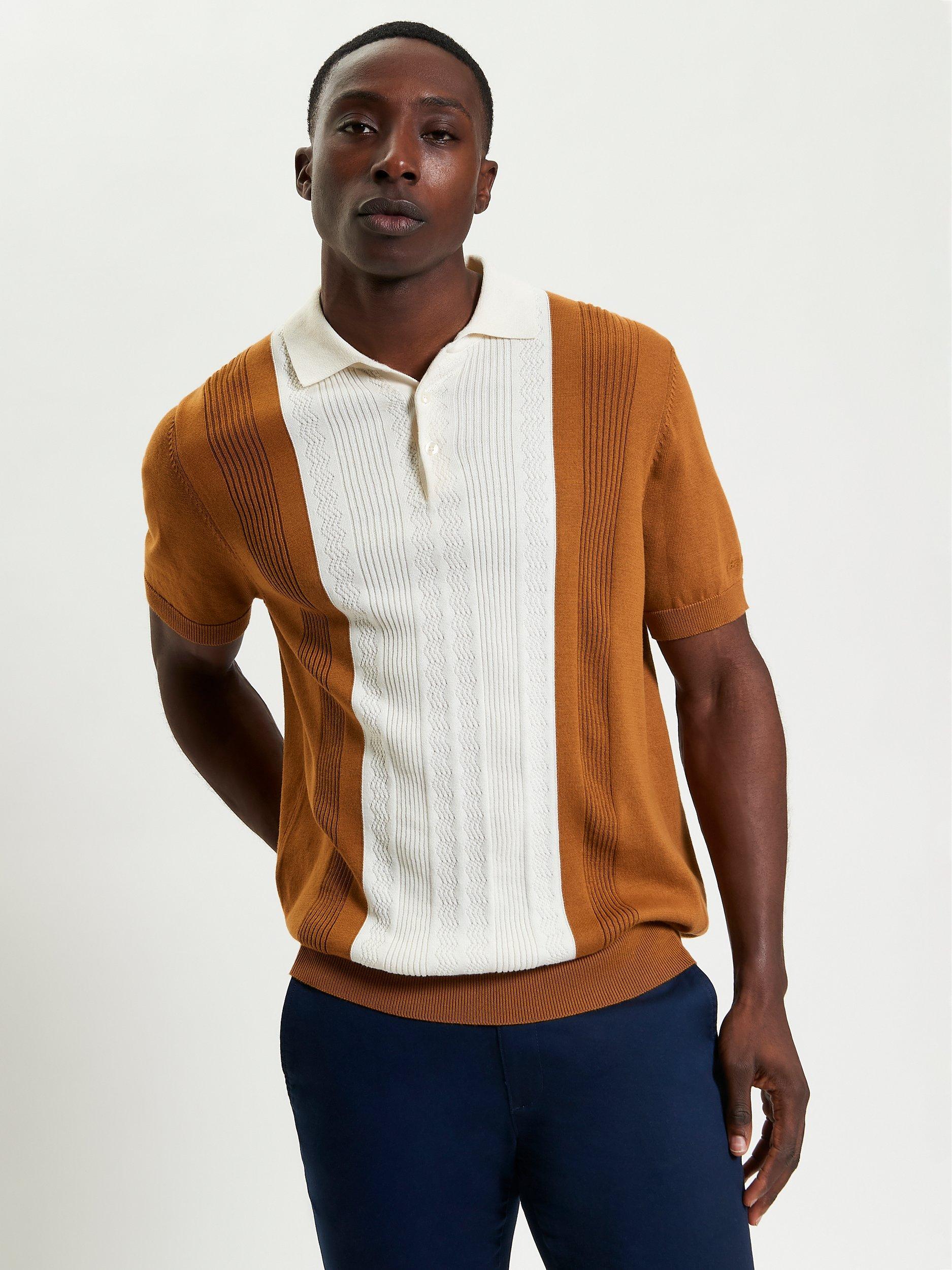 Product image 2 of 7, which shows Ben Sherman Organic Cotton Regular Fit Short Sleeve Polo Shirt, Caramel, S