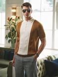 Ben Sherman Organic Cotton Regular Fit Short Sleeve Polo Shirt, Caramel