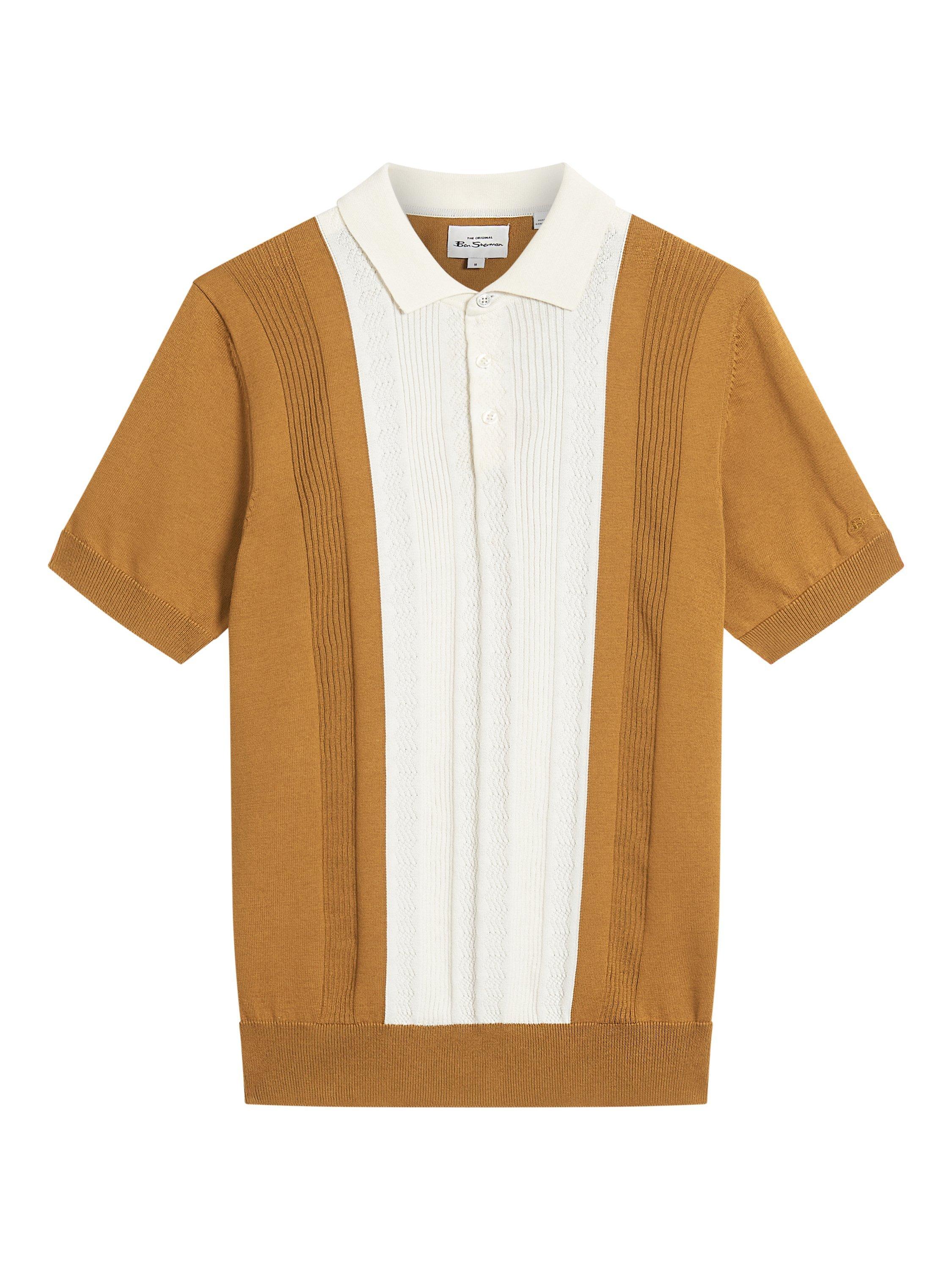 Product image 5 of 7, which shows Ben Sherman Organic Cotton Regular Fit Short Sleeve Polo Shirt, Caramel, S