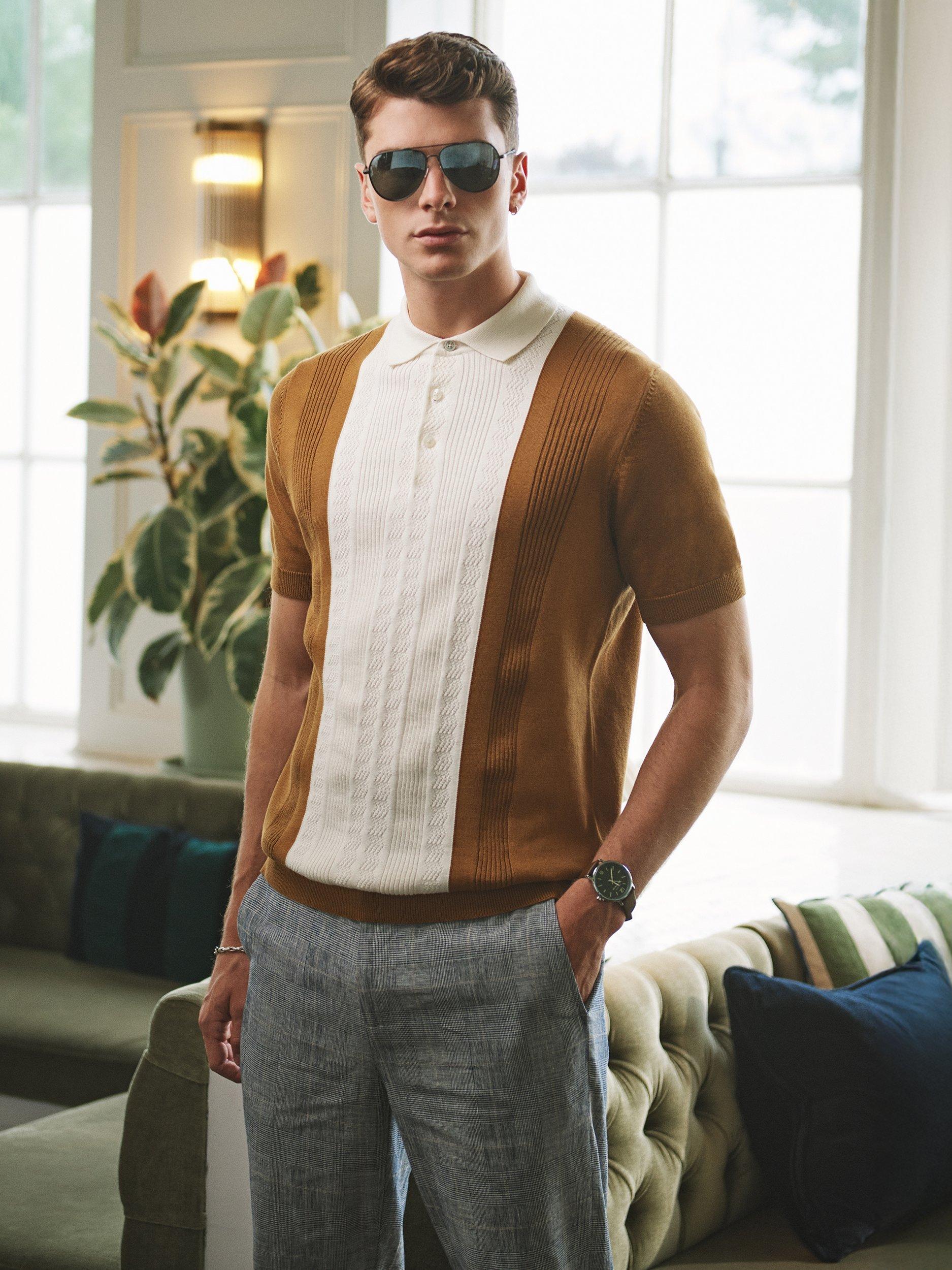 Product image 4 of 7, which shows Ben Sherman Organic Cotton Regular Fit Short Sleeve Polo Shirt, Caramel, S