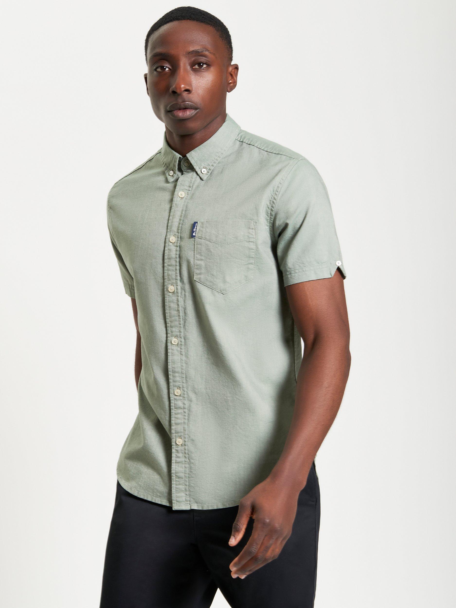 Product image 1 of 5, which shows Ben Sherman Signature Organic Cotton Regular Fit Shirt, Pale Khaki, S
