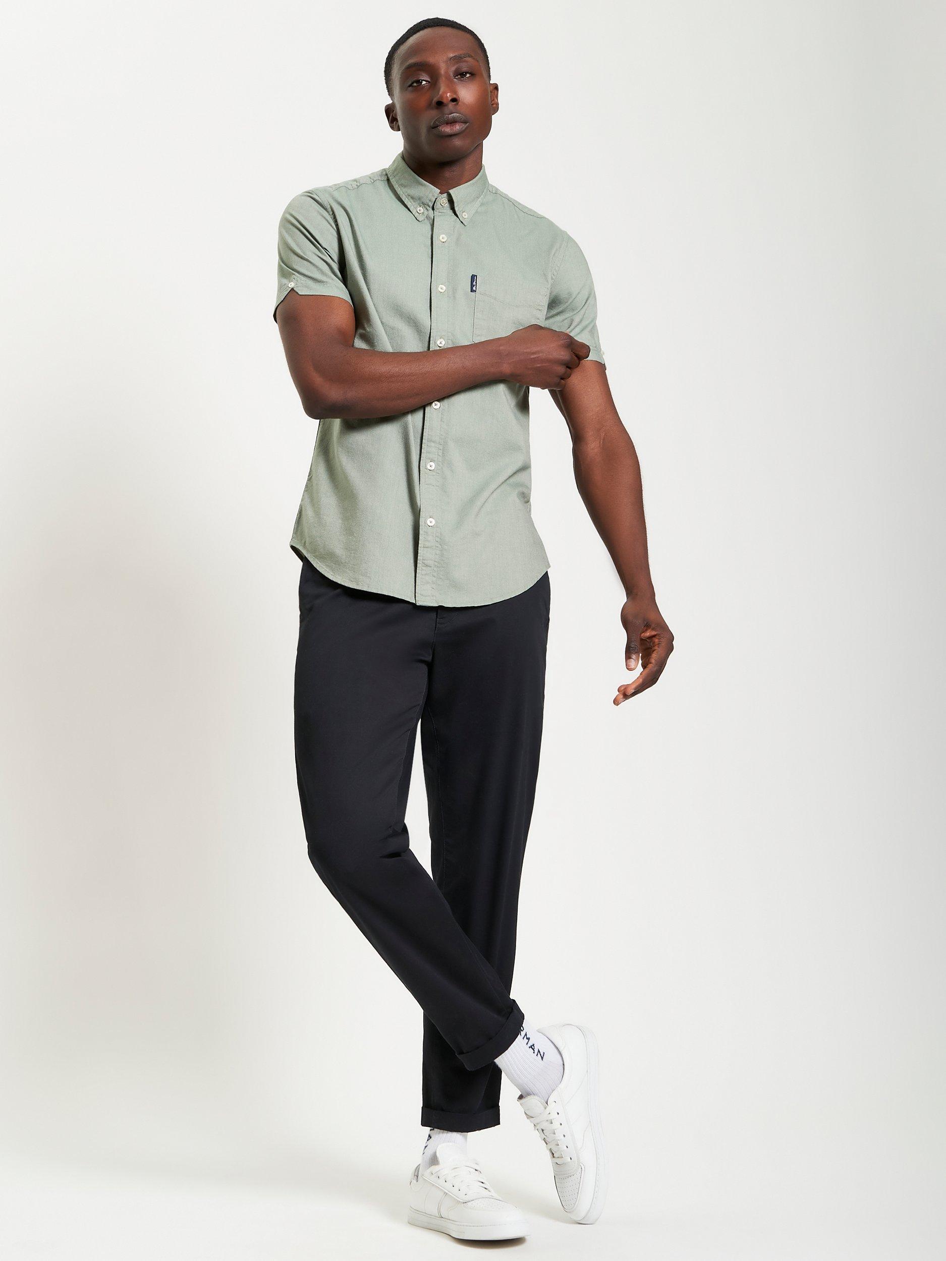 Product image 3 of 5, which shows Ben Sherman Signature Organic Cotton Regular Fit Shirt, Pale Khaki, S