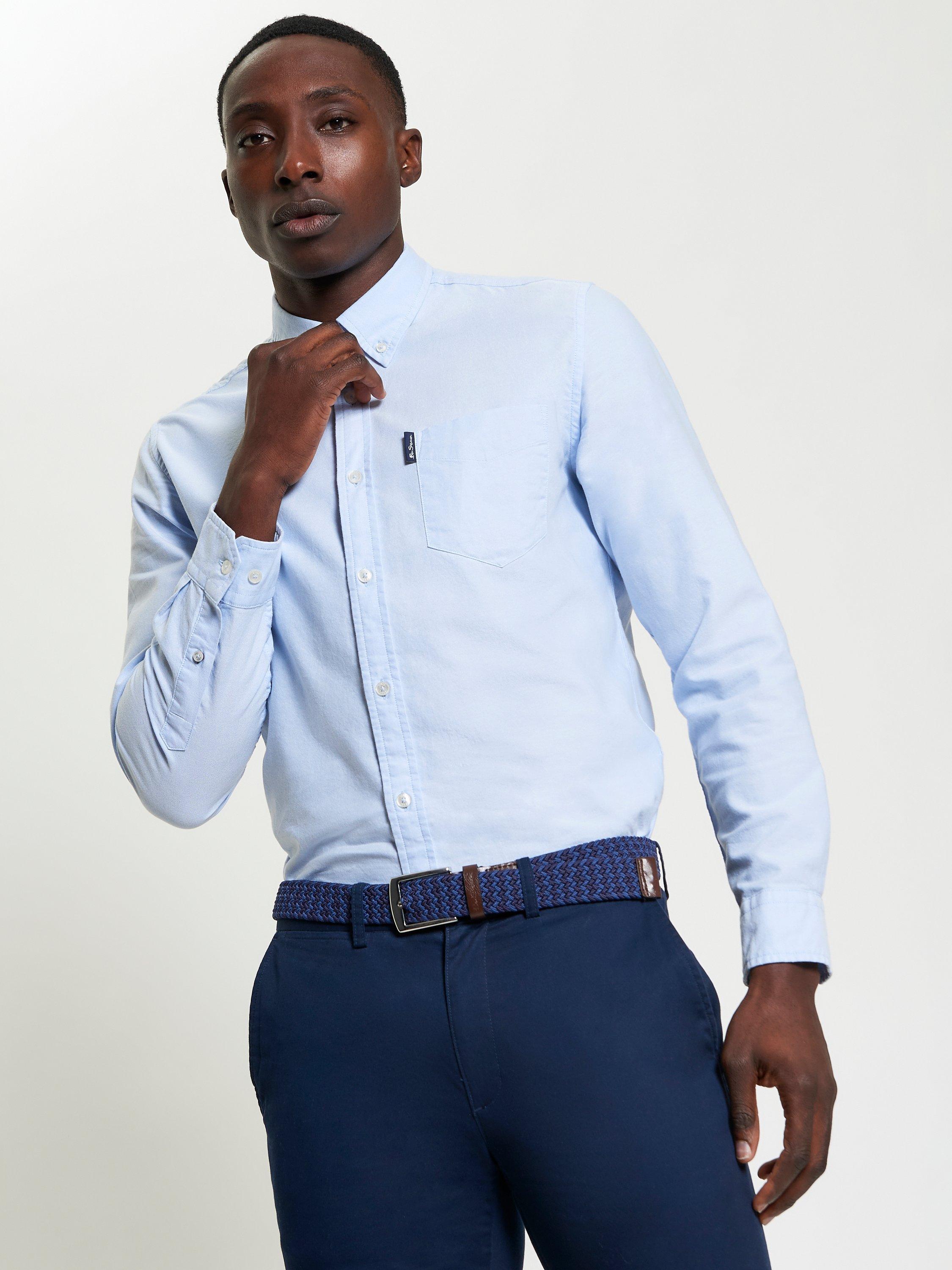 Product image 1 of 5, which shows Ben Sherman Signature Organic Cotton Regular Fit Oxford Shirt, Sky, S