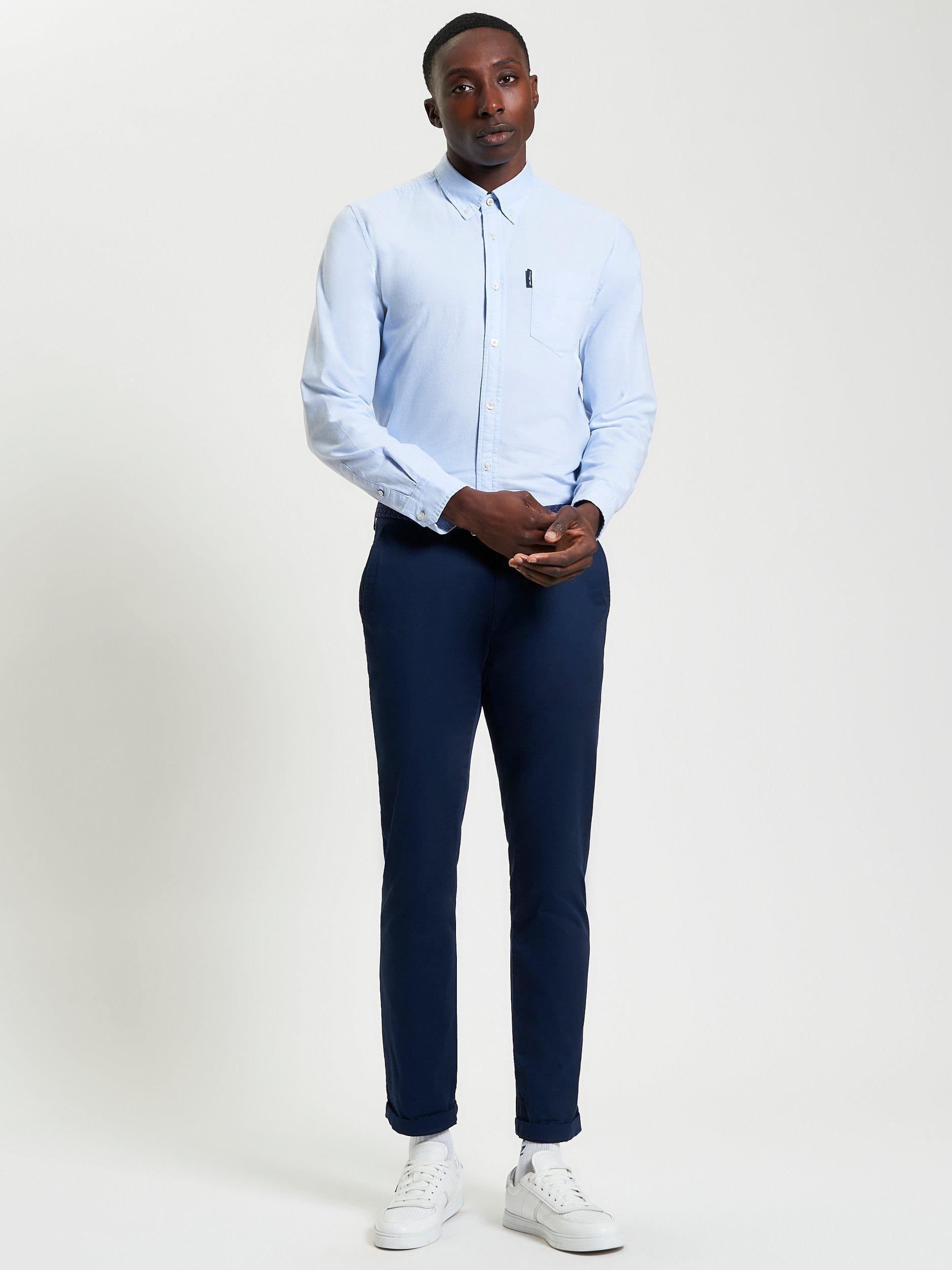 Product image 3 of 5, which shows Ben Sherman Signature Organic Cotton Regular Fit Oxford Shirt, Sky, S