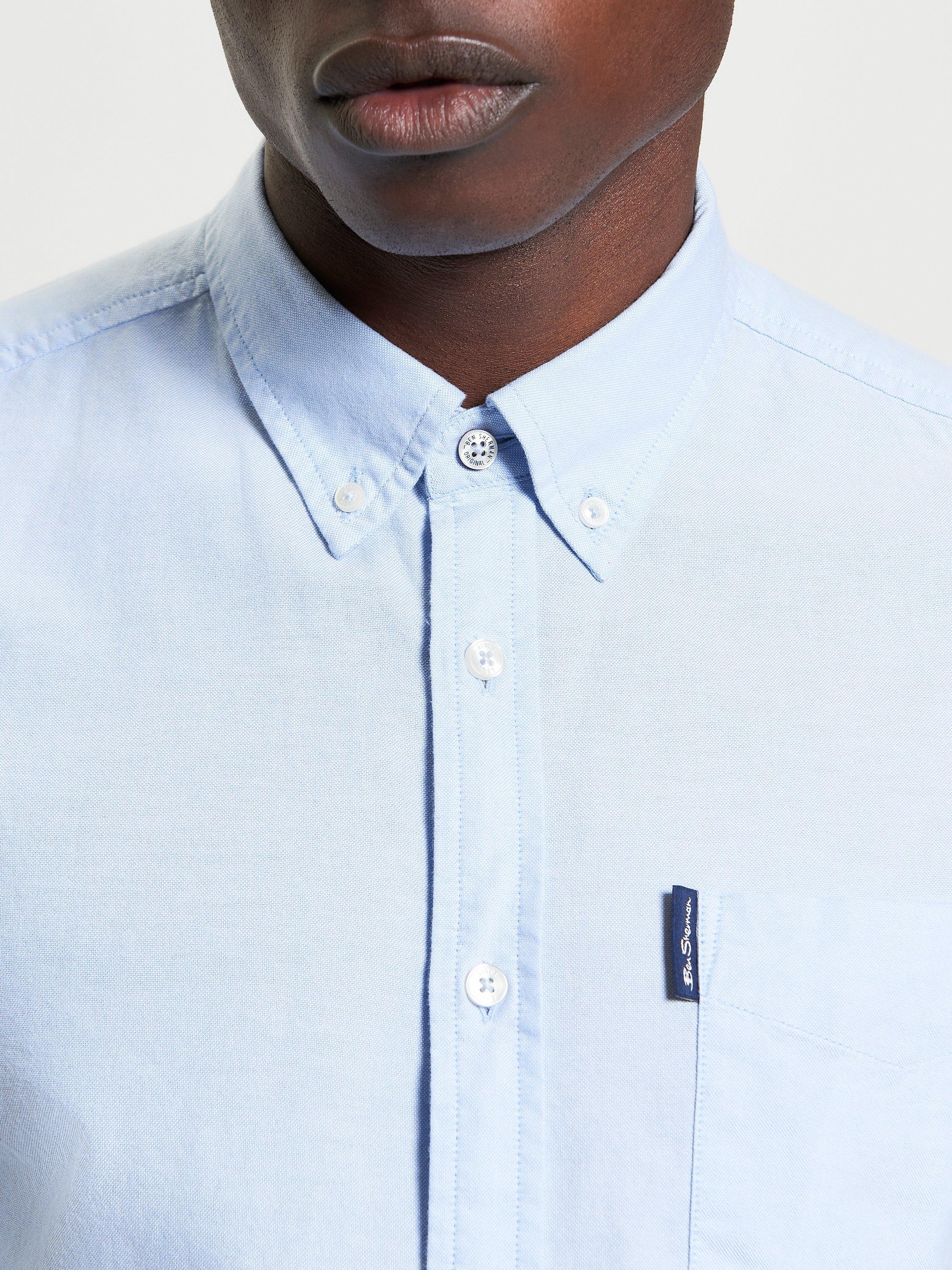 Product image 4 of 5, which shows Ben Sherman Signature Organic Cotton Regular Fit Oxford Shirt, Sky, S