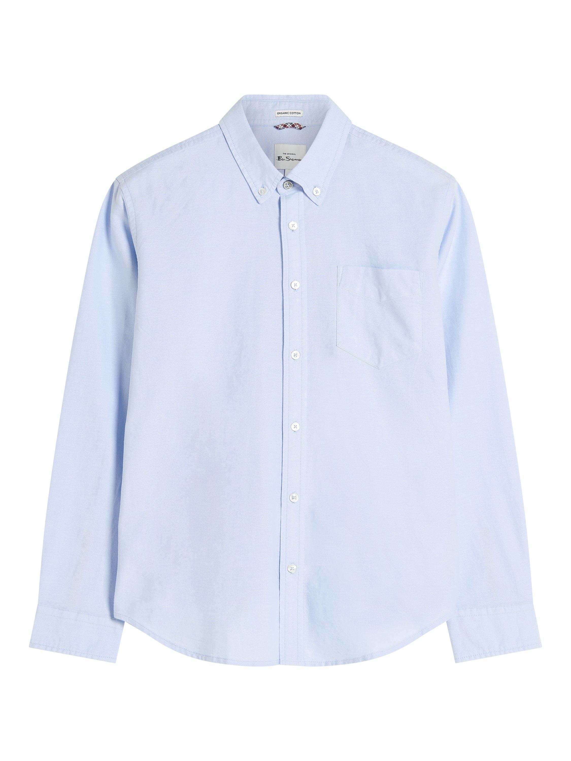 Product image 5 of 5, which shows Ben Sherman Signature Organic Cotton Regular Fit Oxford Shirt, Sky, S