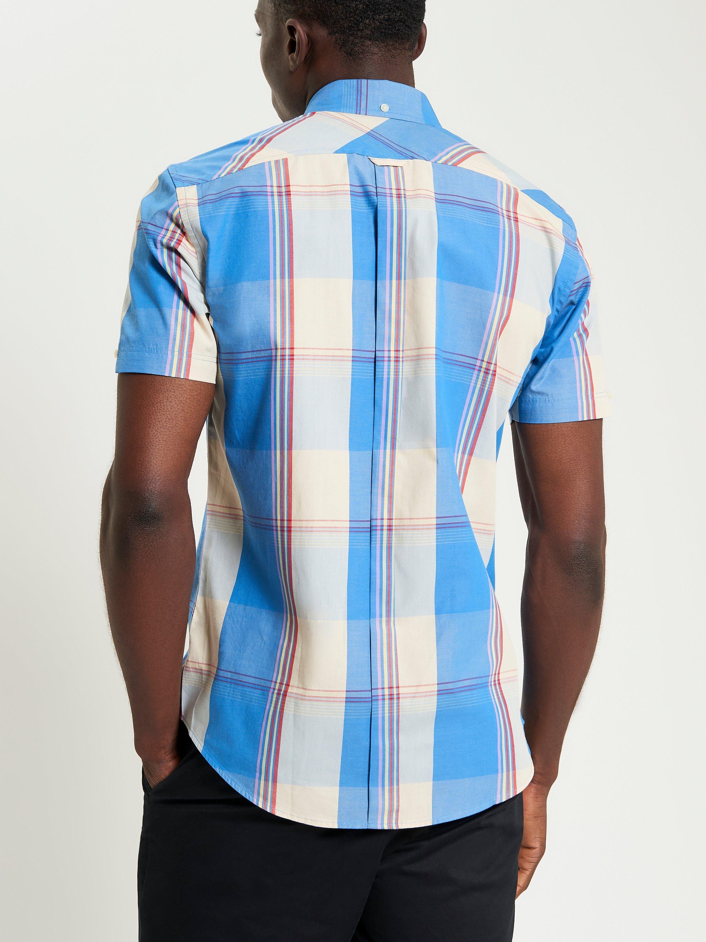 Product image 2 of 5, which shows Ben Sherman Organic Cotton Regular Fit Check Shirt, Kingfisher, S