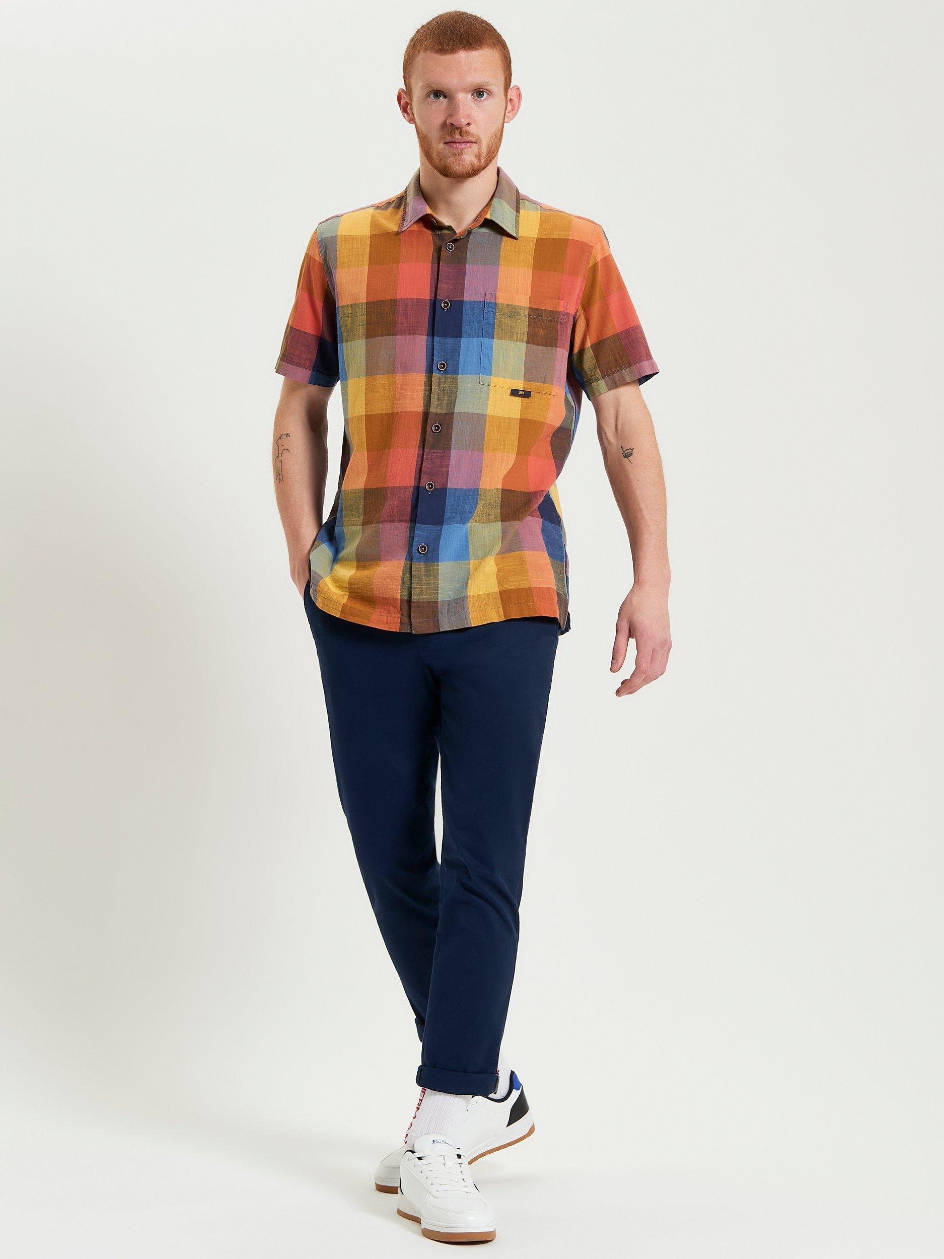 Product image 3 of 5, which shows Ben Sherman Cotton Regular Fit Check Shirt, Sienna, S