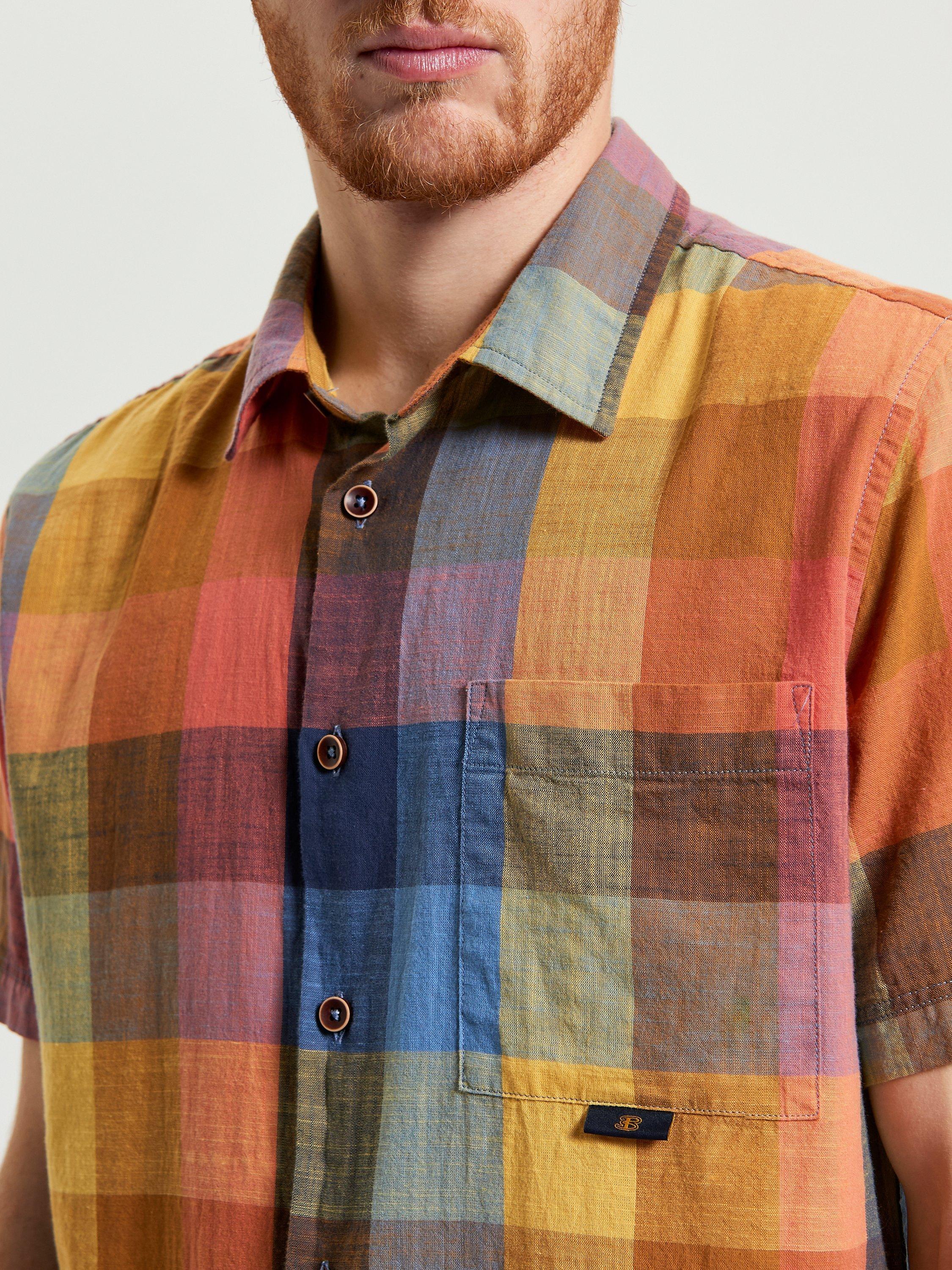 Product image 4 of 5, which shows Ben Sherman Cotton Regular Fit Check Shirt, Sienna, S