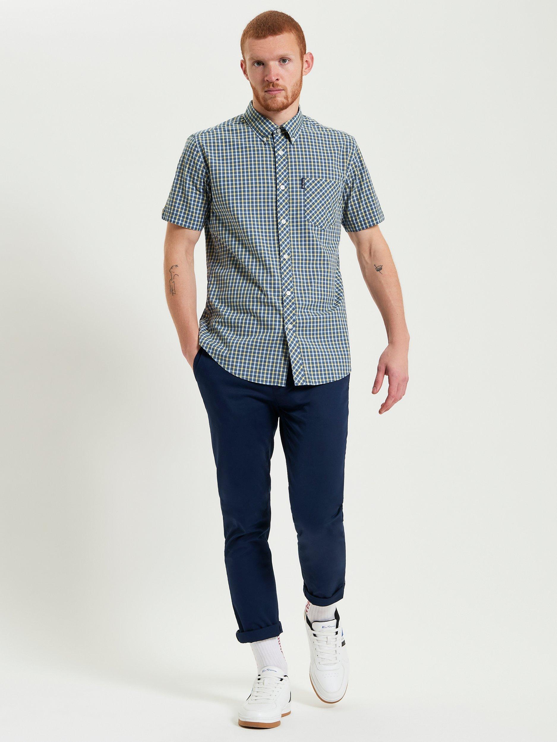 Product image 3 of 5, which shows Ben Sherman House Check Regular Fit Cotton Shirt, Corn, S