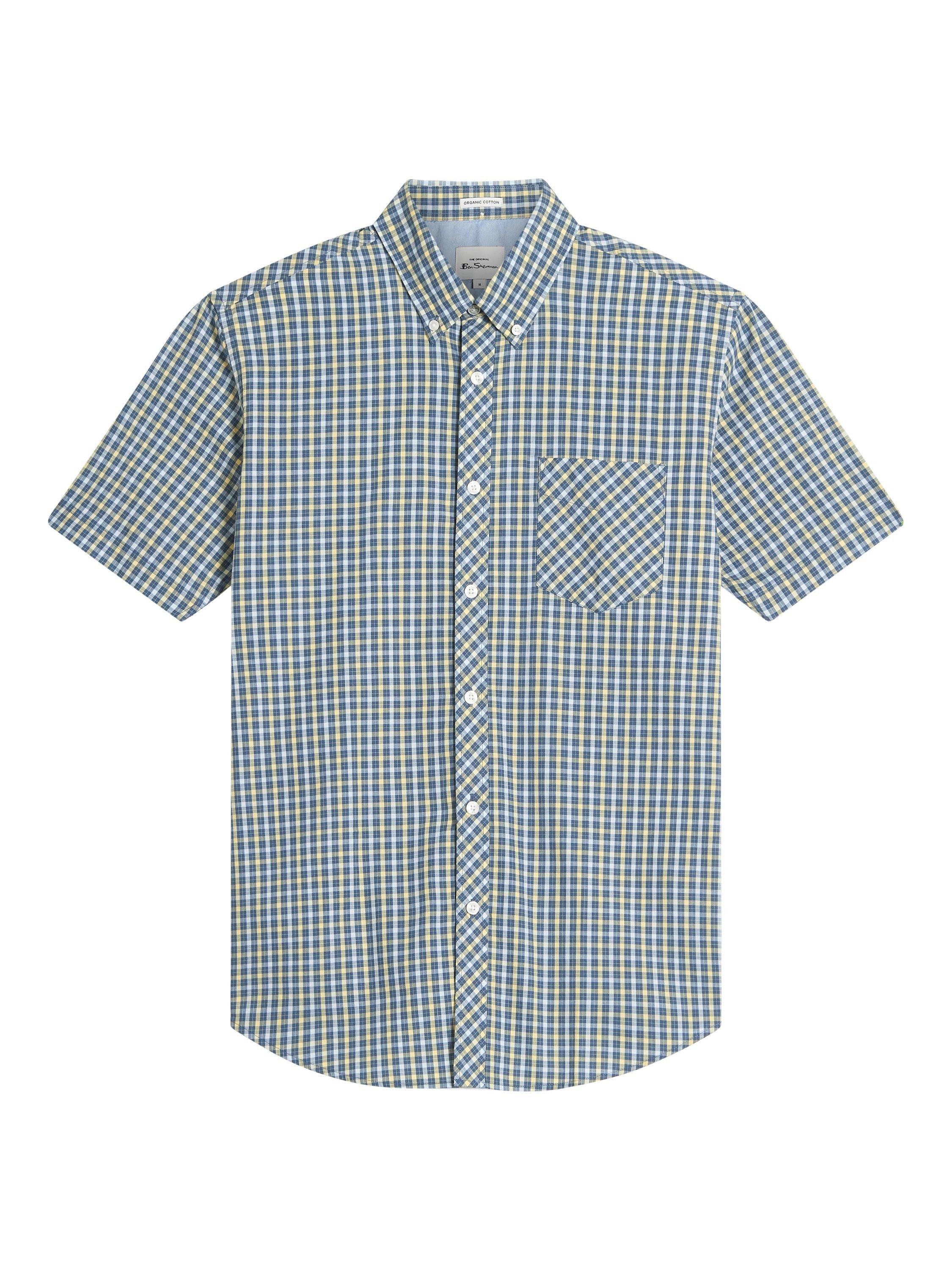Product image 5 of 5, which shows Ben Sherman House Check Regular Fit Cotton Shirt, Corn, S