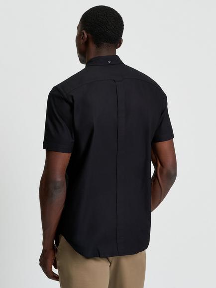 Ben Sherman Signature Oxford Cotton Short Sleeve Regular Fit Shirt - view 2, Black