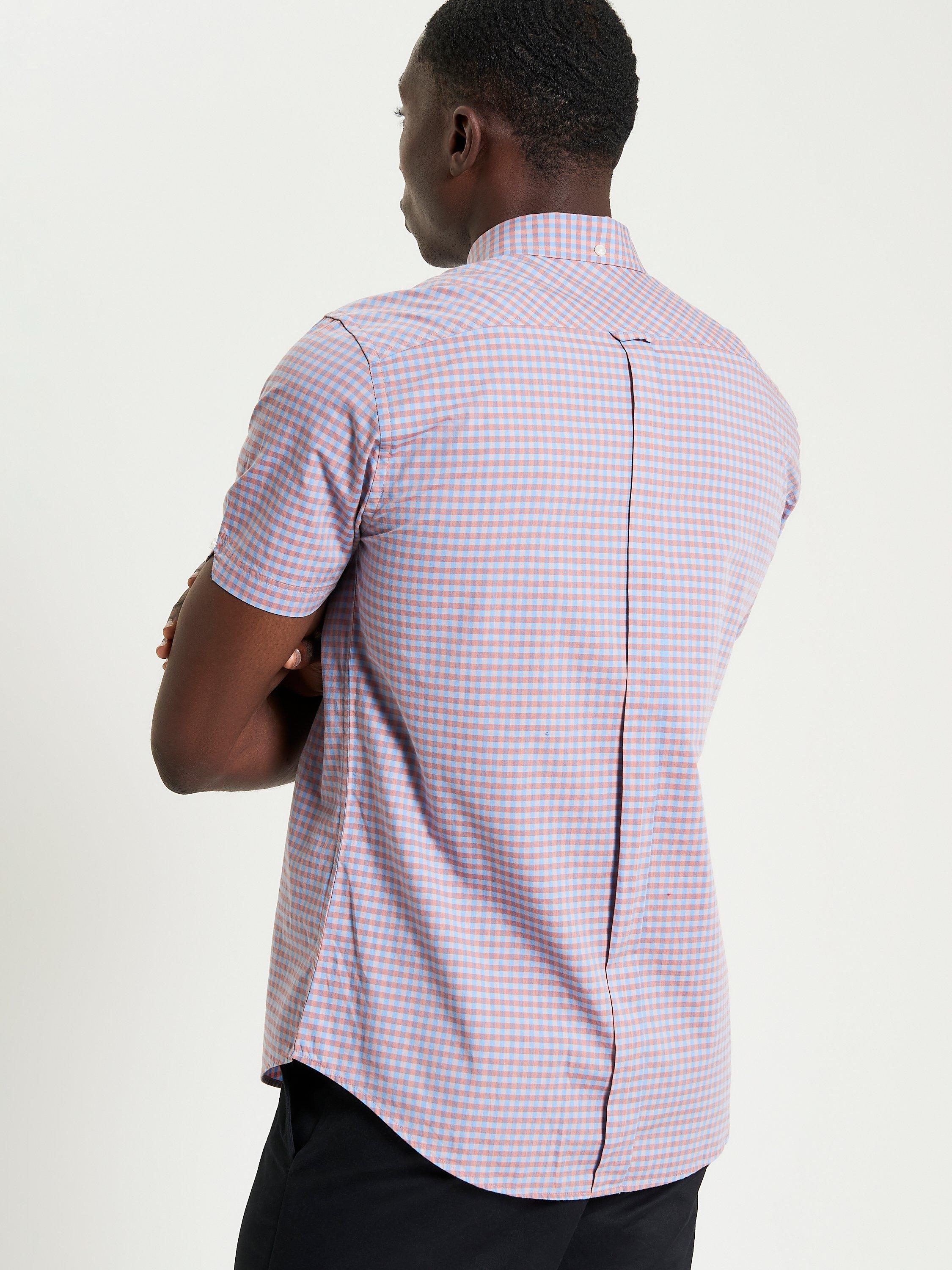 Product image 2 of 5, which shows Ben Sherman Signature Organic Cotton Regular Fit Gingham Shirt, Light Pink, S