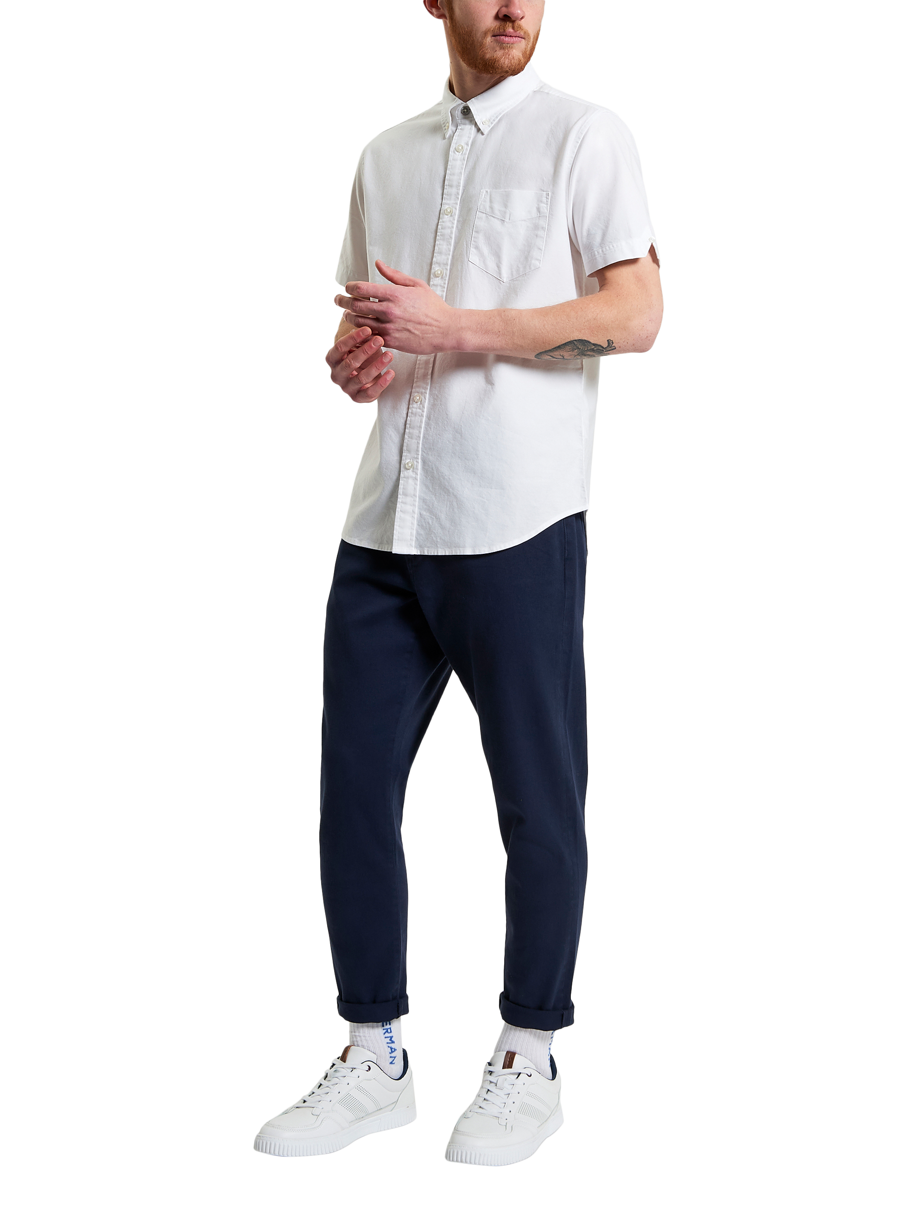 Product image 1 of 4, which shows Ben Sherman Slim Taper Fit Trousers, Dark Navy, 30R