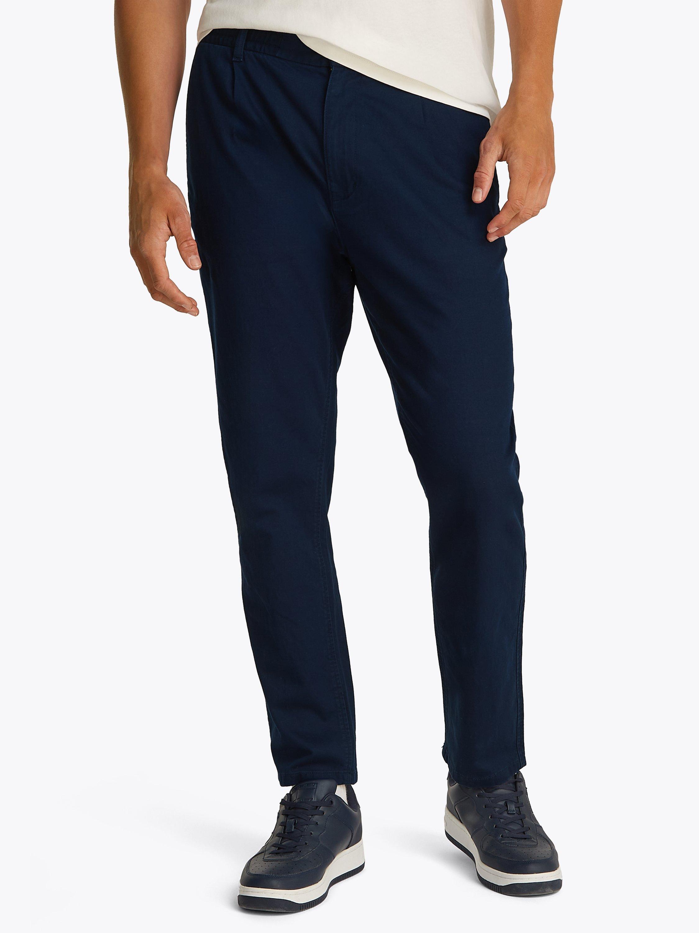 Product image 1 of 8, which shows Tommy Jeans Isaac Hemp Blend Joggers, Navy Blue, S