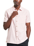 Ben Sherman Ticking Cotton Blend Regular Fit Stripe Shirt, Cerise