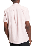 Ben Sherman Ticking Cotton Blend Regular Fit Stripe Shirt, Cerise