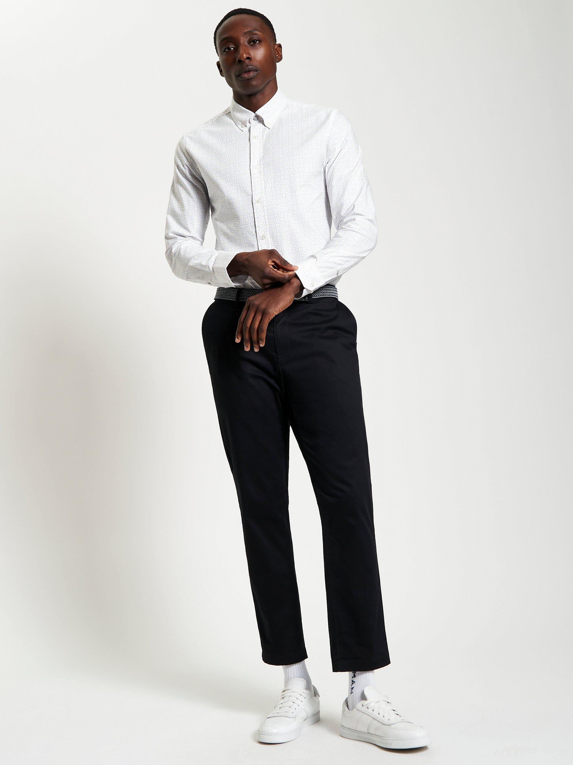 Product image 3 of 5, which shows Ben Sherman Cotton Regular Fit Stipple Spot Shirt, Snow White, S