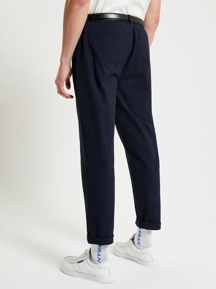 Ben Sherman Slim Seersucker Tapered Trousers, Midnight - view 2, Midnight