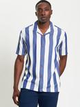 Ben Sherman Regular Fit Stripe Revere Collar Shirt, Royal