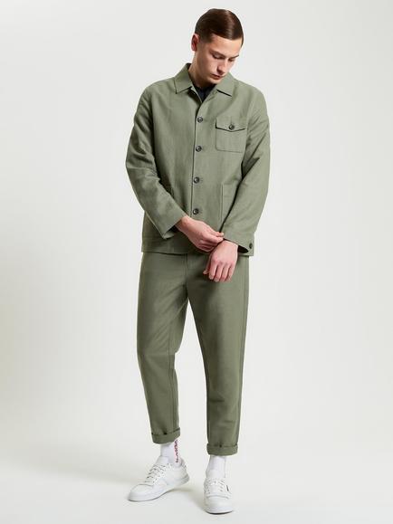 Ben Sherman Linen Chore Jacket, Olive - view 2, Olive