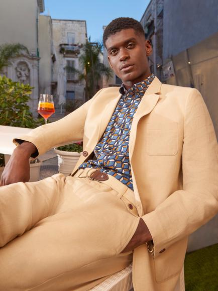 Ben Sherman Linen & Cotton Blend Blazer, Stone, Stone