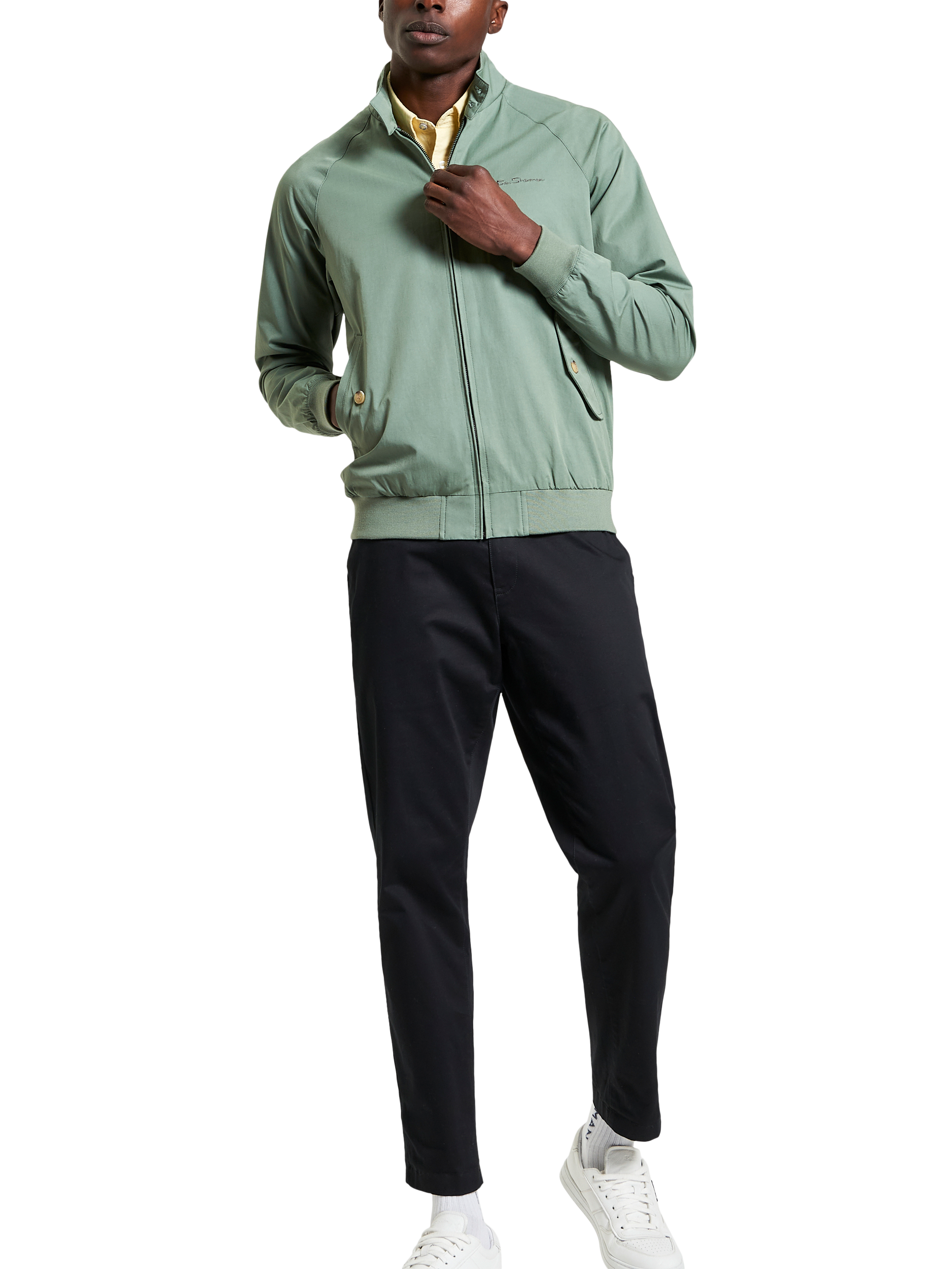Product image 3 of 6, which shows Ben Sherman Signature Harrington Jacket, Pale Khaki, S