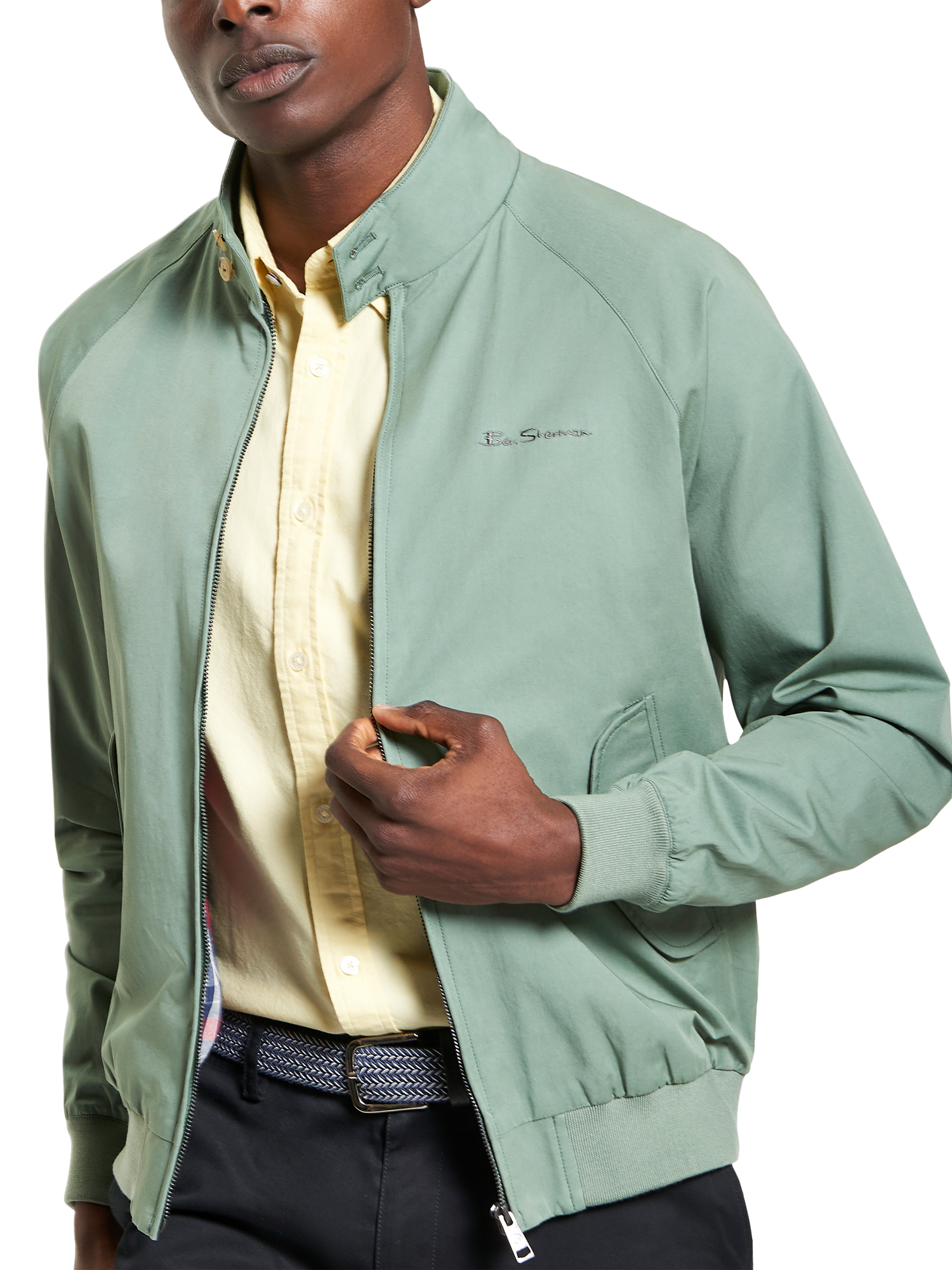 Product image 4 of 6, which shows Ben Sherman Signature Harrington Jacket, Pale Khaki, S
