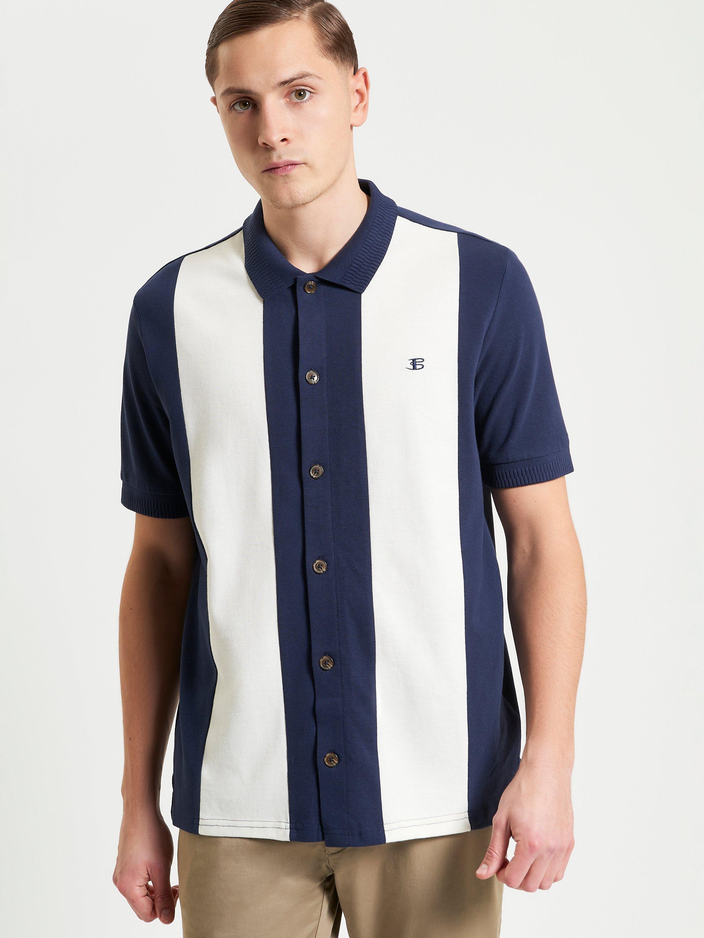 Product image 1 of 5, which shows Ben Sherman Organic Cotton Regular Fit Pique Polo Shirt, Dark Navy, S