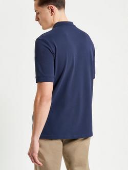 Ben Sherman Organic Cotton Regular Fit Pique Polo Shirt, Dark Navy - view 2, Dark Navy