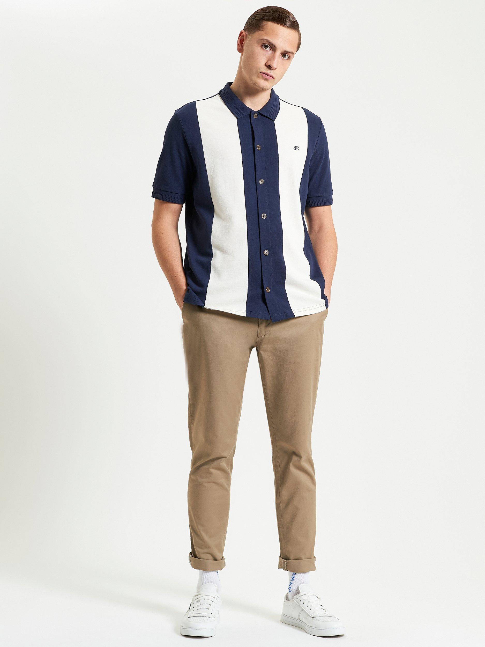 Product image 3 of 5, which shows Ben Sherman Organic Cotton Regular Fit Pique Polo Shirt, Dark Navy, S