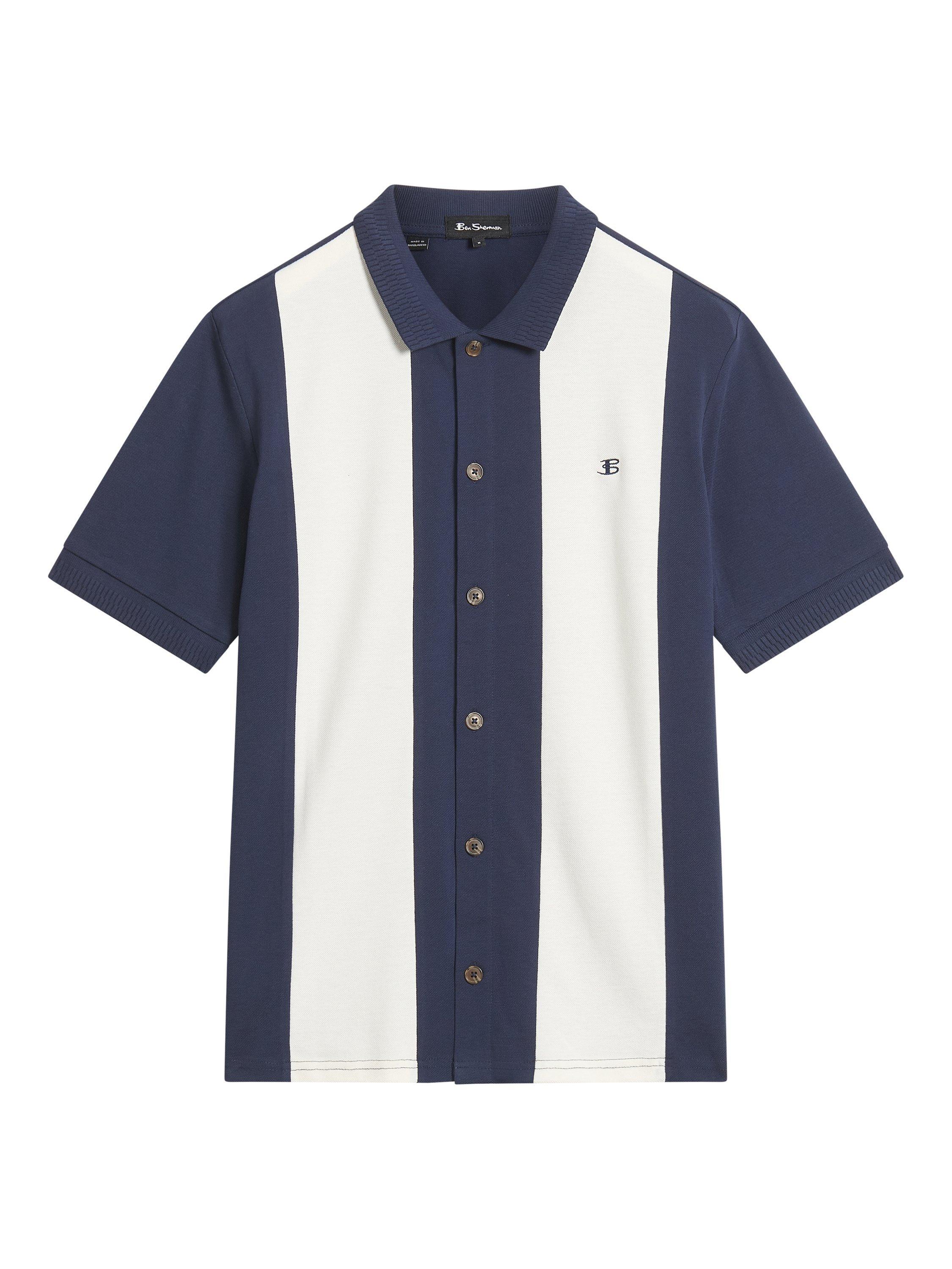Product image 4 of 5, which shows Ben Sherman Organic Cotton Regular Fit Pique Polo Shirt, Dark Navy, S
