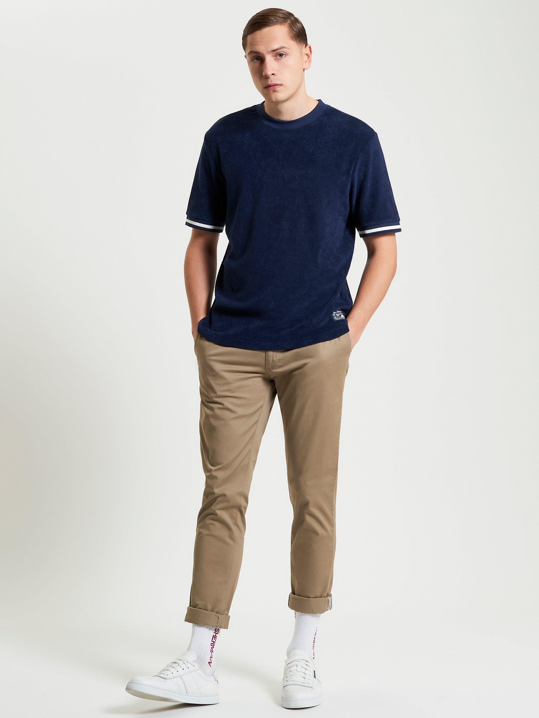 Product image 3 of 5, which shows Ben Sherman Cotton Regular Fit Short Sleeve Towelling T-Shirt, Dark Navy, S