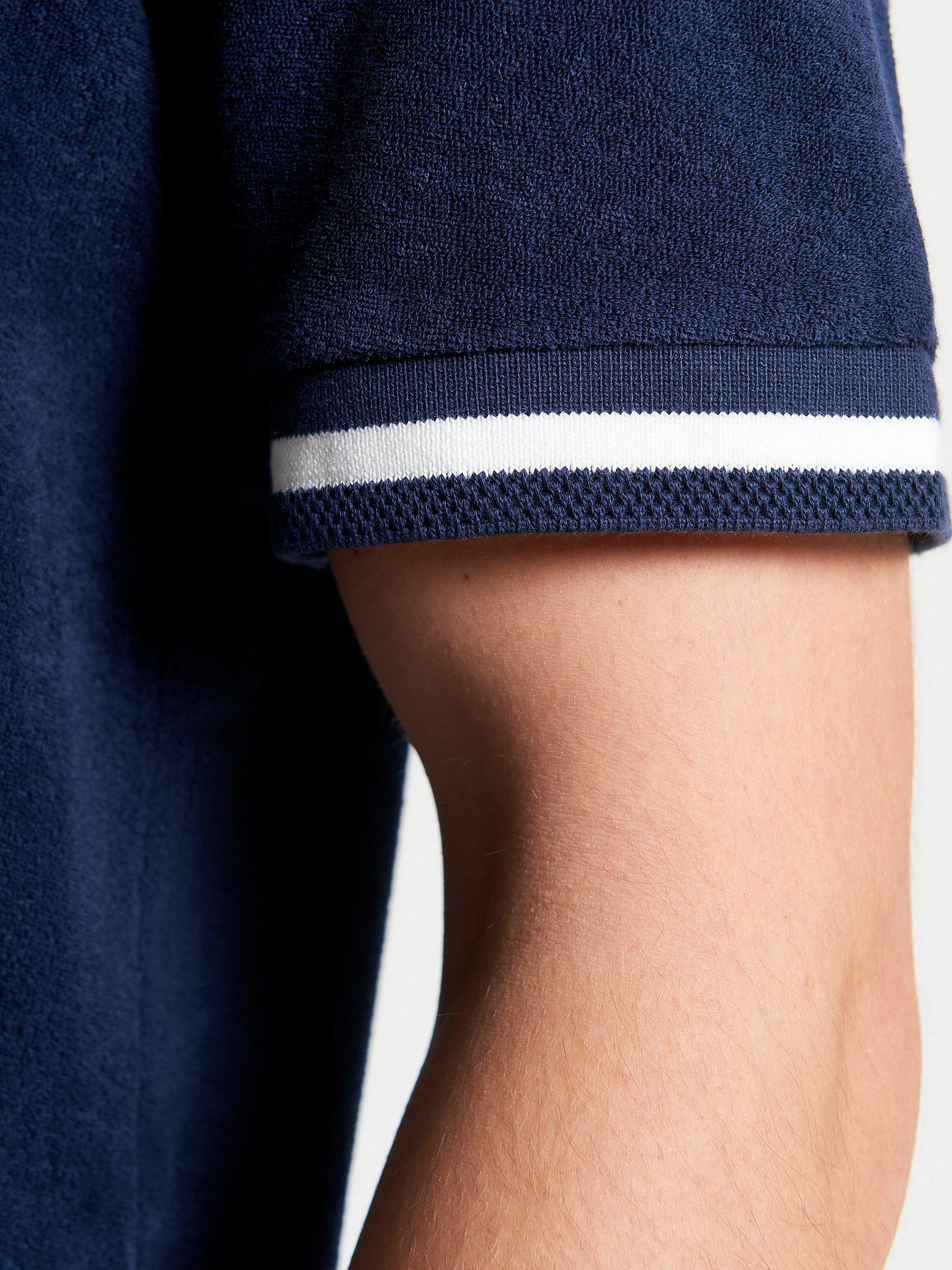 Product image 4 of 5, which shows Ben Sherman Cotton Regular Fit Short Sleeve Towelling T-Shirt, Dark Navy, S
