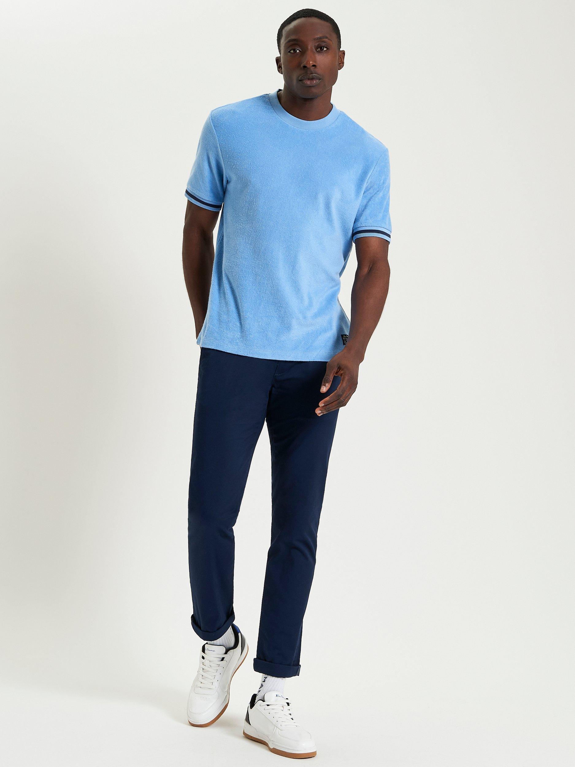 Product image 3 of 5, which shows Ben Sherman Cotton Regular Fit Short Sleeve Towelling T-Shirt, Glacier, S