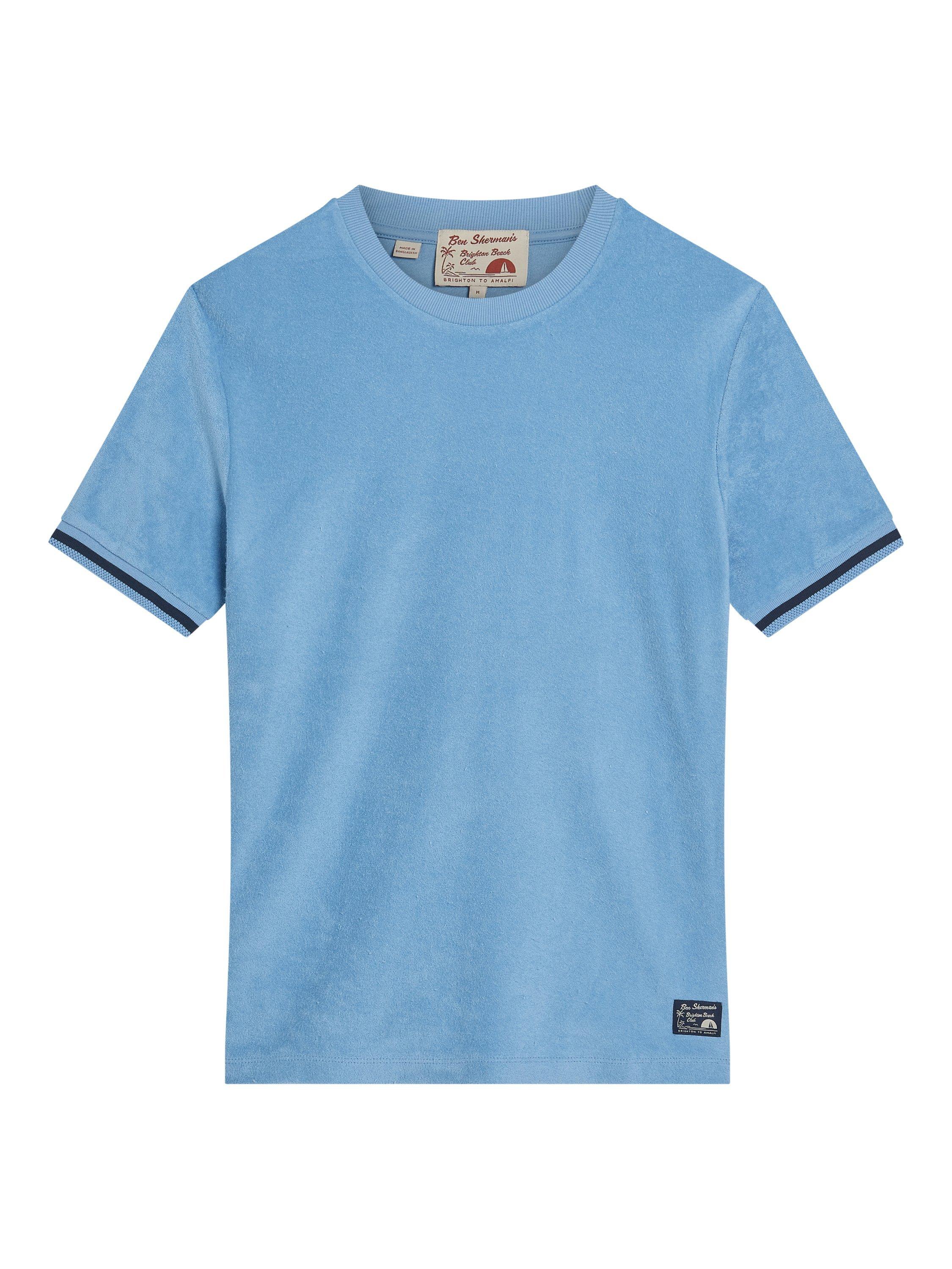 Product image 5 of 5, which shows Ben Sherman Cotton Regular Fit Short Sleeve Towelling T-Shirt, Glacier, S