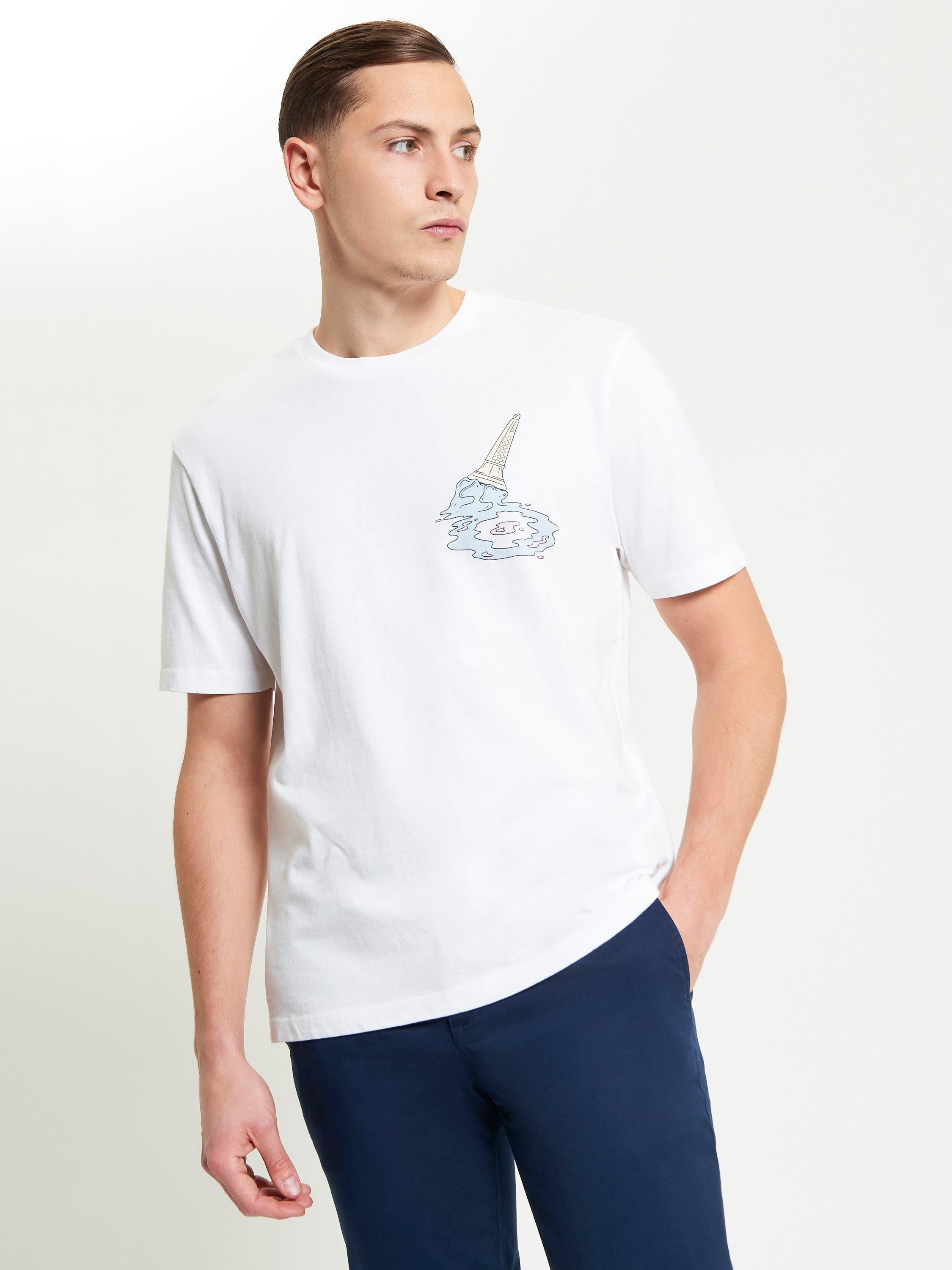 Product image 1 of 5, which shows Ben Sherman Organic Cotton Short Sleeve Ice-Cream Graphic T-Shirt, White, S