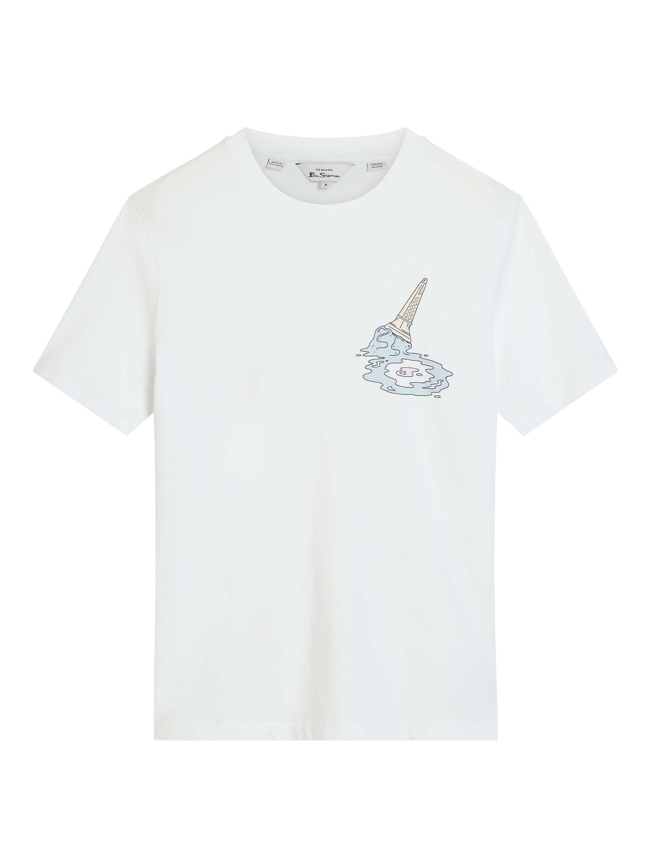 Product image 5 of 5, which shows Ben Sherman Organic Cotton Short Sleeve Ice-Cream Graphic T-Shirt, White, S