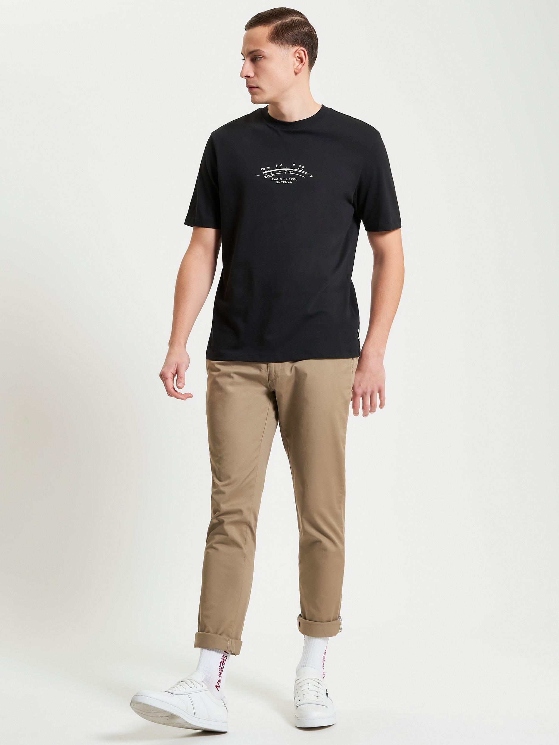 Product image 3 of 6, which shows Ben Sherman Organic Cotton Regular Fit Short Sleeve Radio Graphic T-Shirt, Black, S