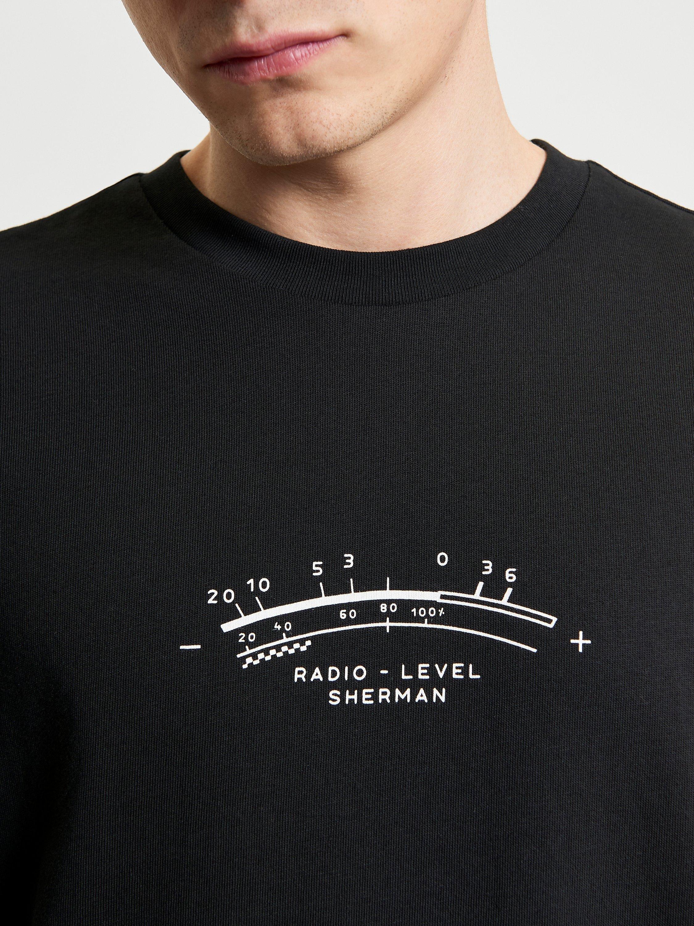 Product image 4 of 6, which shows Ben Sherman Organic Cotton Regular Fit Short Sleeve Radio Graphic T-Shirt, Black, S