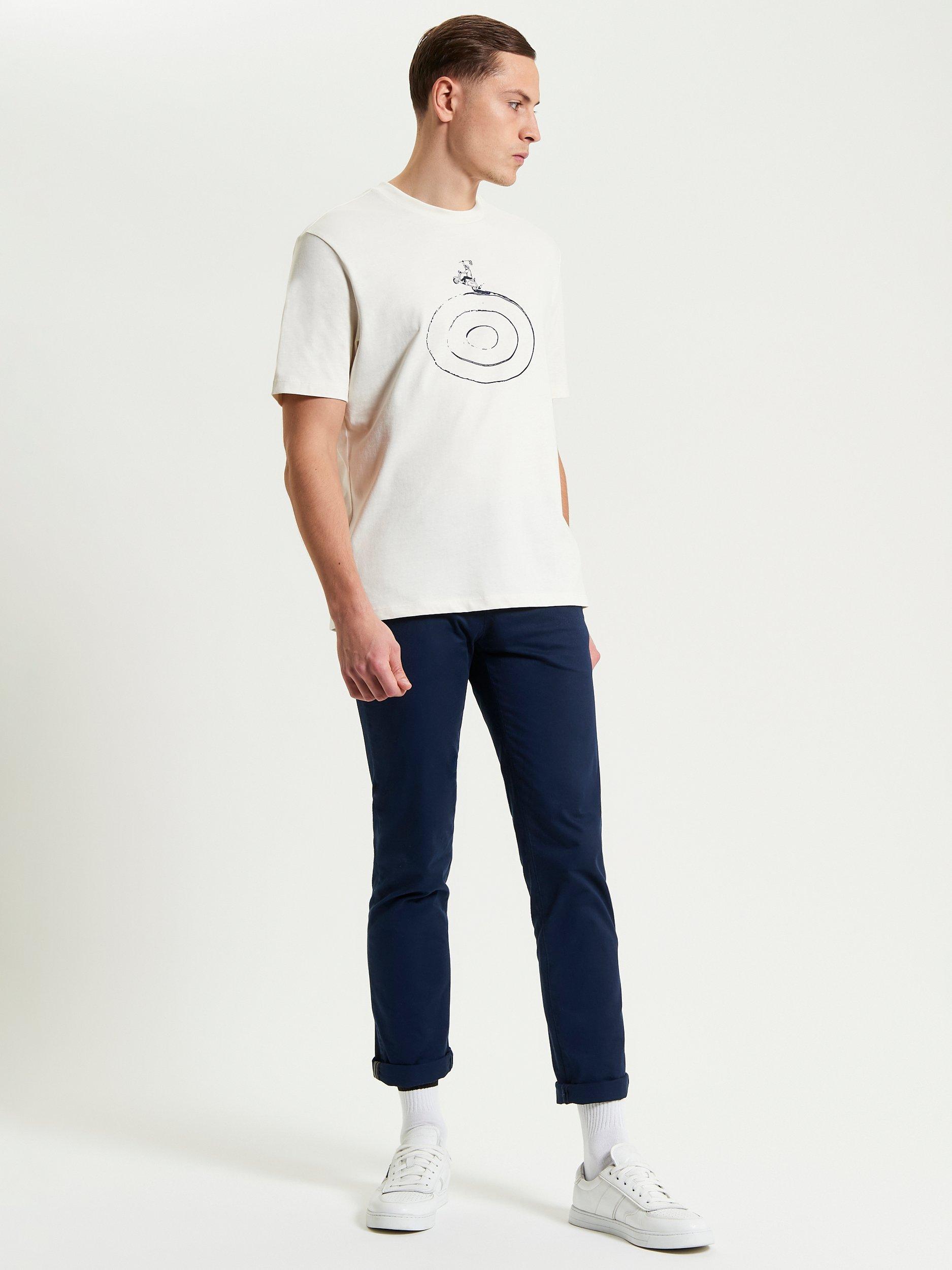 Product image 3 of 5, which shows Ben Sherman Organic Cotton Regular Fit Rascal Graphic T-Shirt, Ivory, S