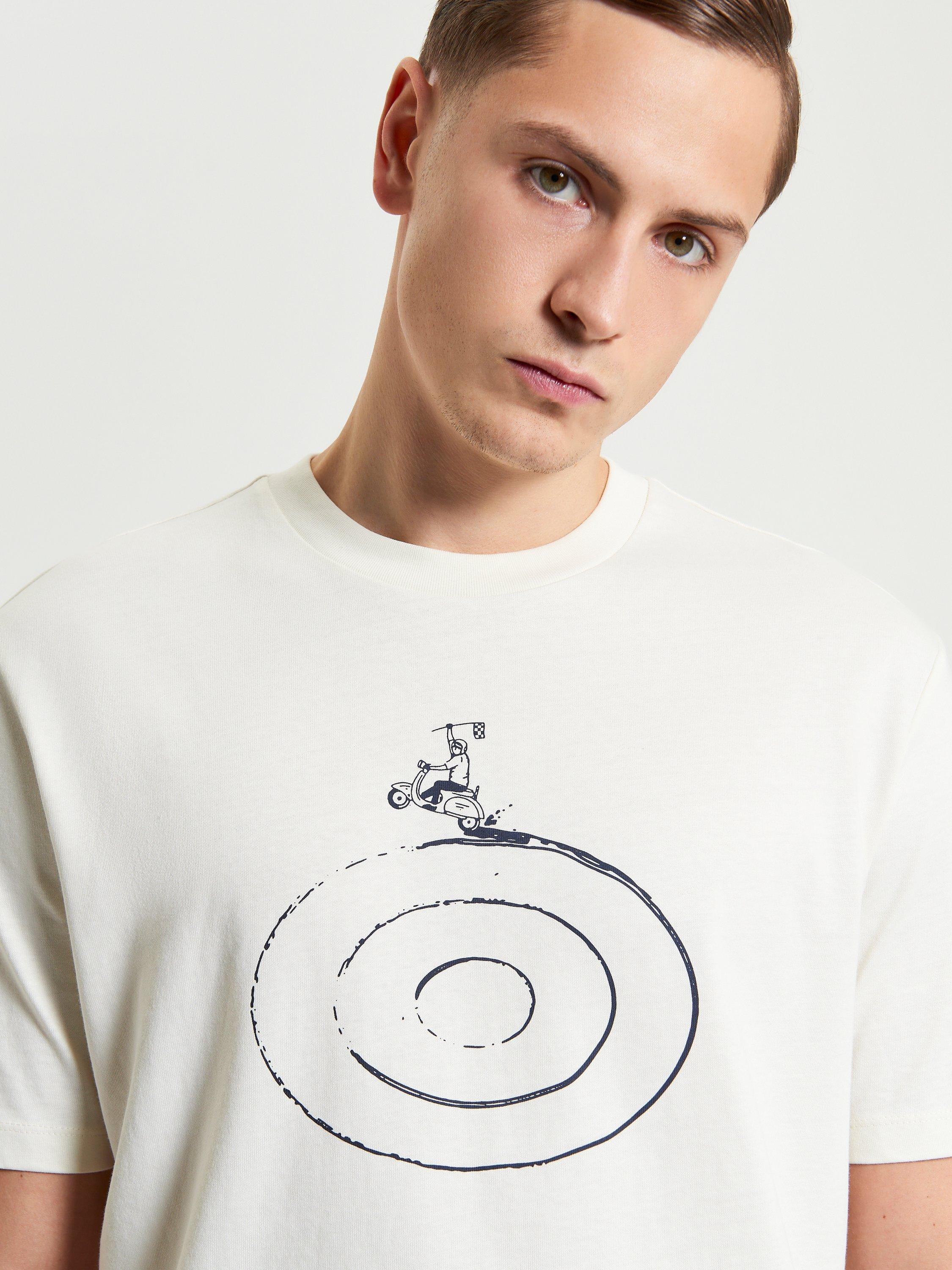 Product image 4 of 5, which shows Ben Sherman Organic Cotton Regular Fit Rascal Graphic T-Shirt, Ivory, S