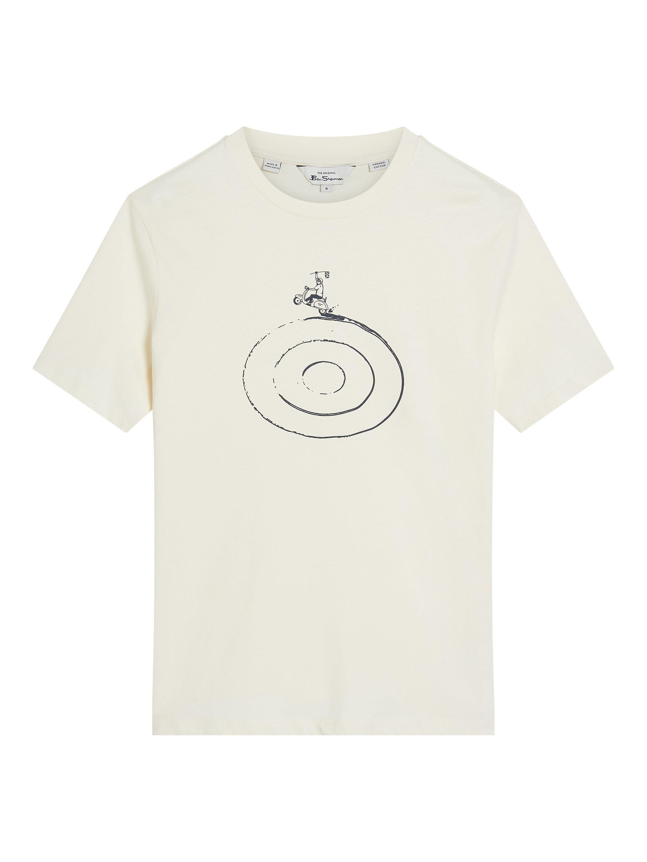 Product image 5 of 5, which shows Ben Sherman Organic Cotton Regular Fit Rascal Graphic T-Shirt, Ivory, S