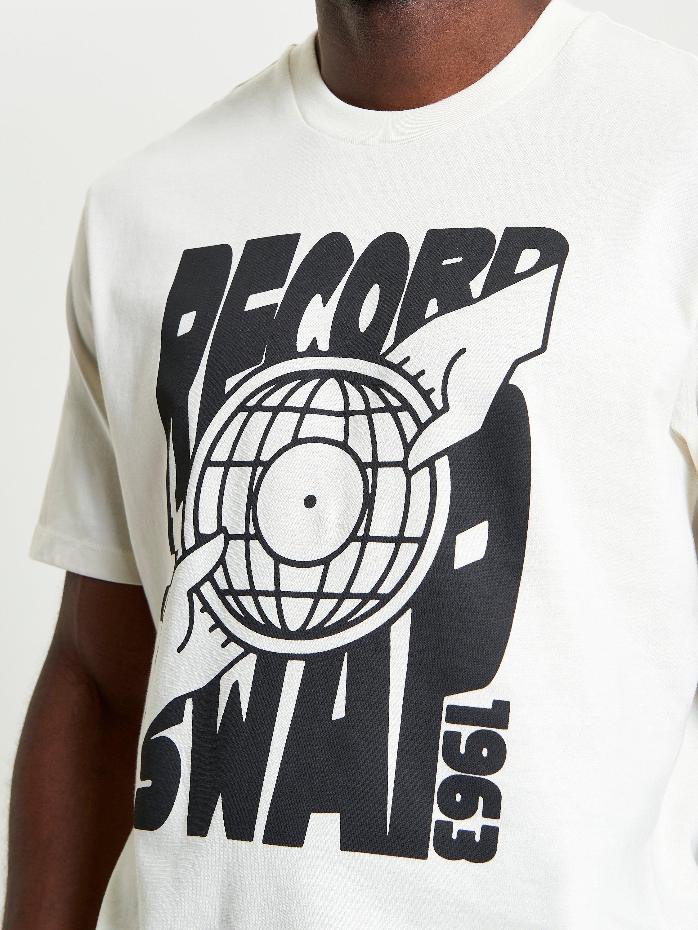 Product image 4 of 5, which shows Ben Sherman Organic Cotton Regular Fit Record Graphic T-Shirt, Ivory, S
