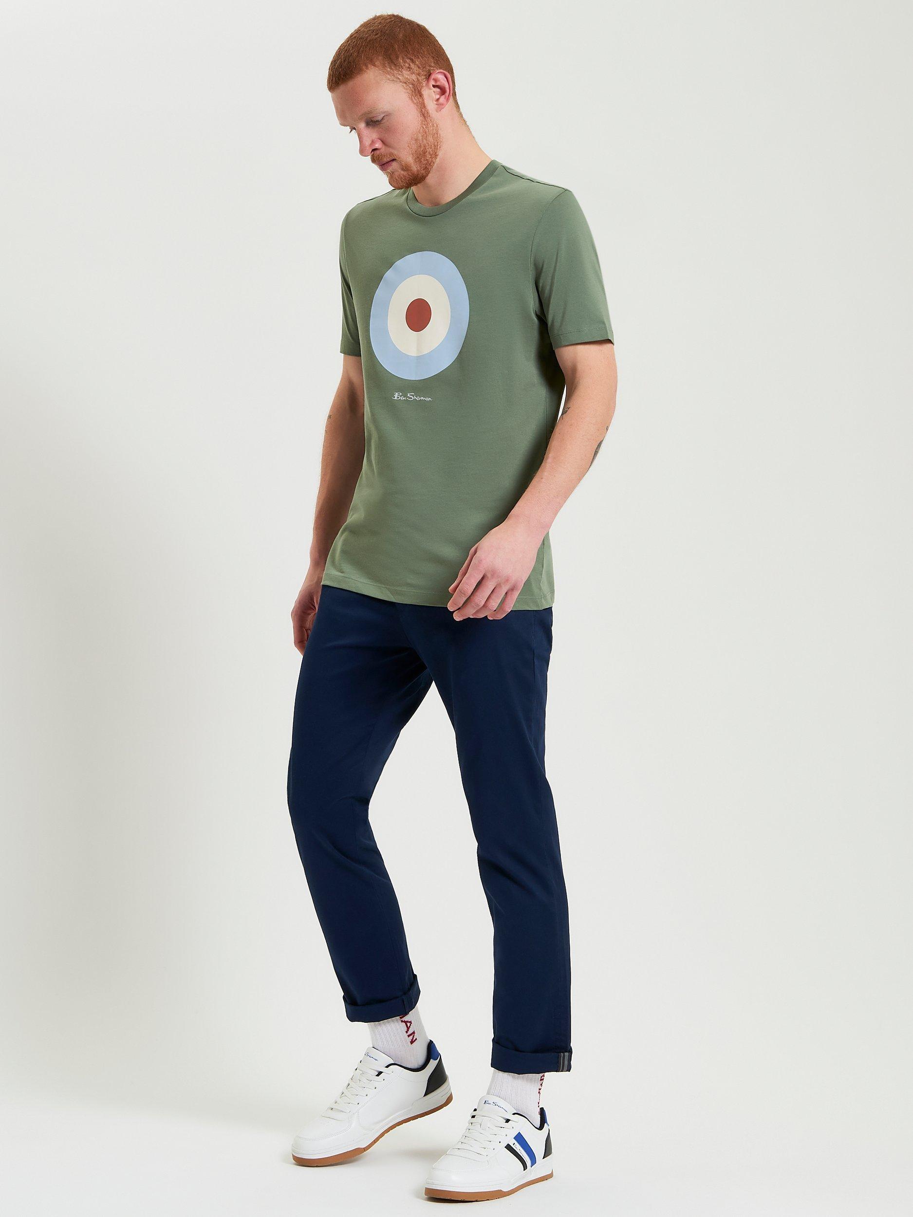 Product image 3 of 5, which shows Ben Sherman Organic Cotton Regular Fit Logo T-Shirt, Pale Khaki, S