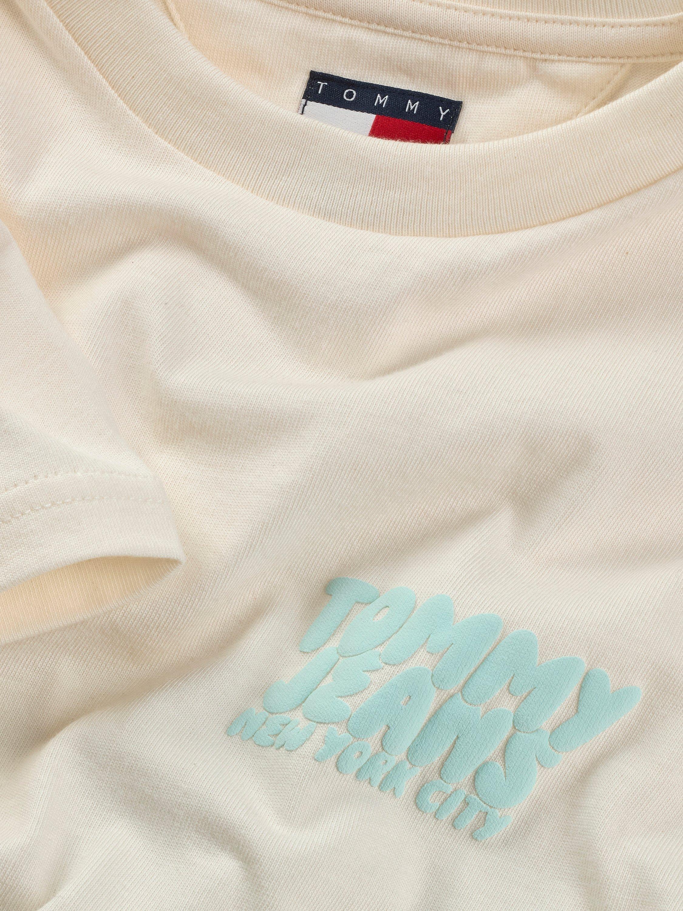 Product image 5 of 7, which shows Tommy Jeans Cotton Regular Fit Back Graphic Bubble Logo T-Shirt, Ancient White, XS