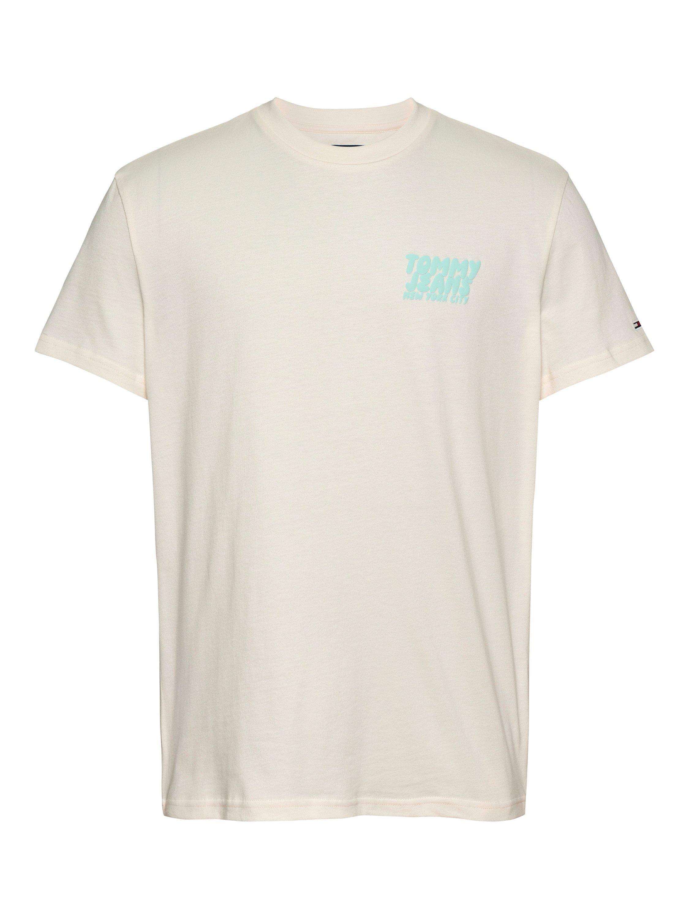 Product image 6 of 7, which shows Tommy Jeans Cotton Regular Fit Back Graphic Bubble Logo T-Shirt, Ancient White, XS