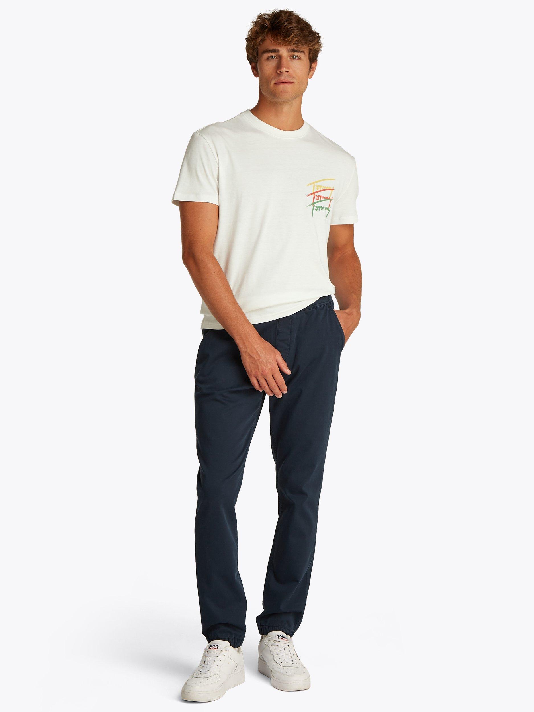 Product image 3 of 8, which shows Tommy Jeans Cotton Regular Fit Short Sleeve Graphic T-Shirt, Ecru, XS